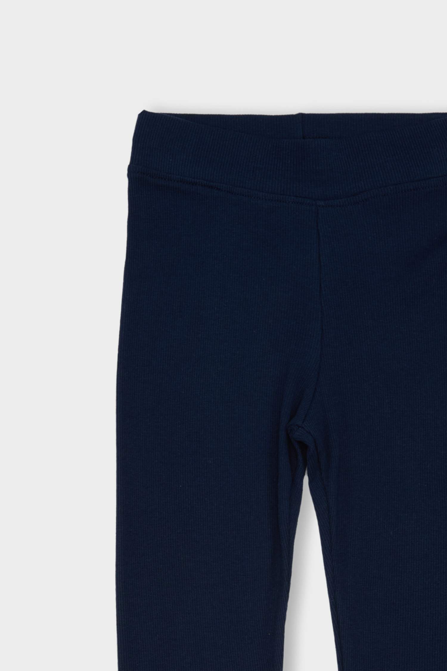 Kız Çocuk Basic Düz Beli Lastikli Standart Boy Fitilli Kaşkorse Tayt