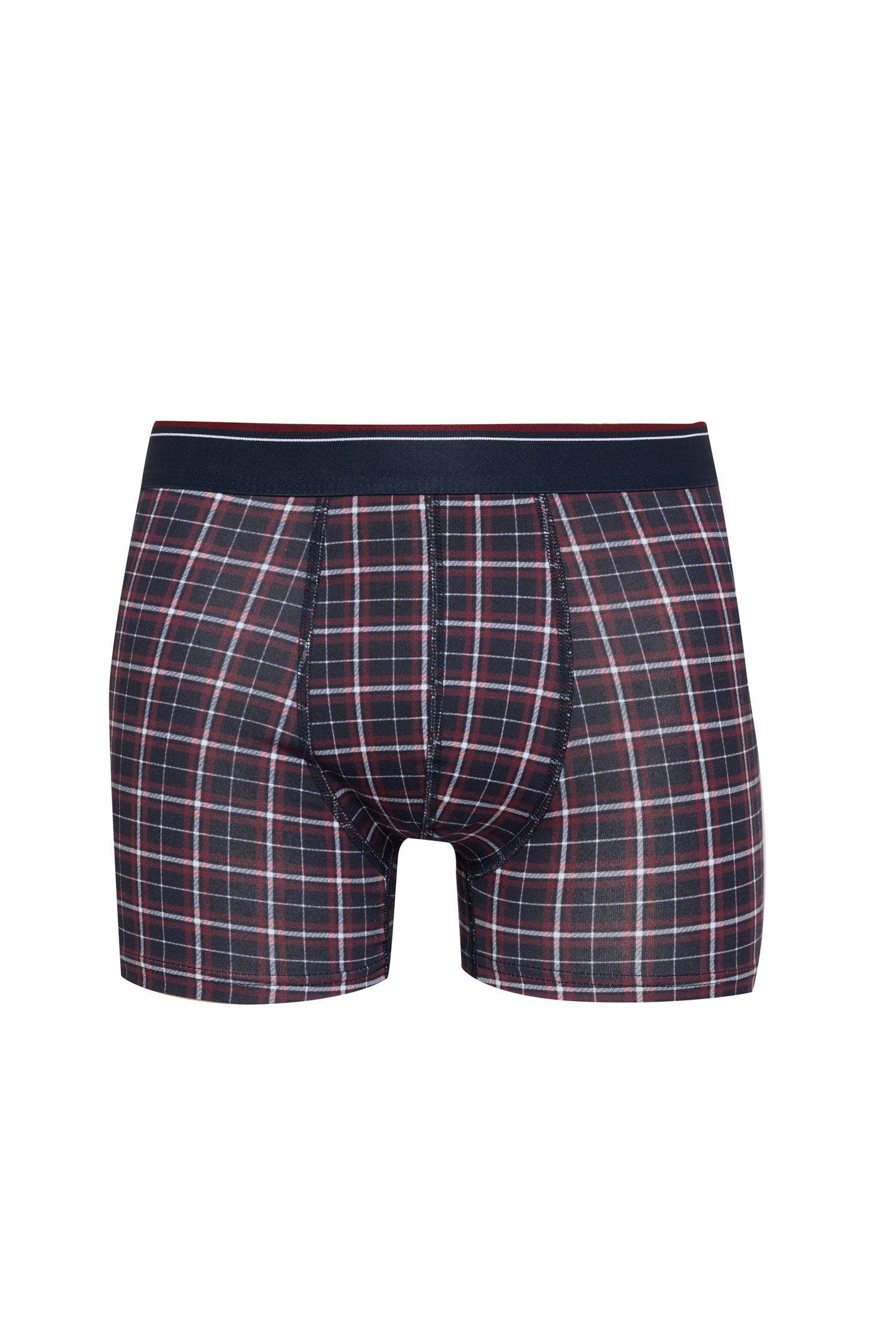 Regular Fit Kareli 3'lü Boxer