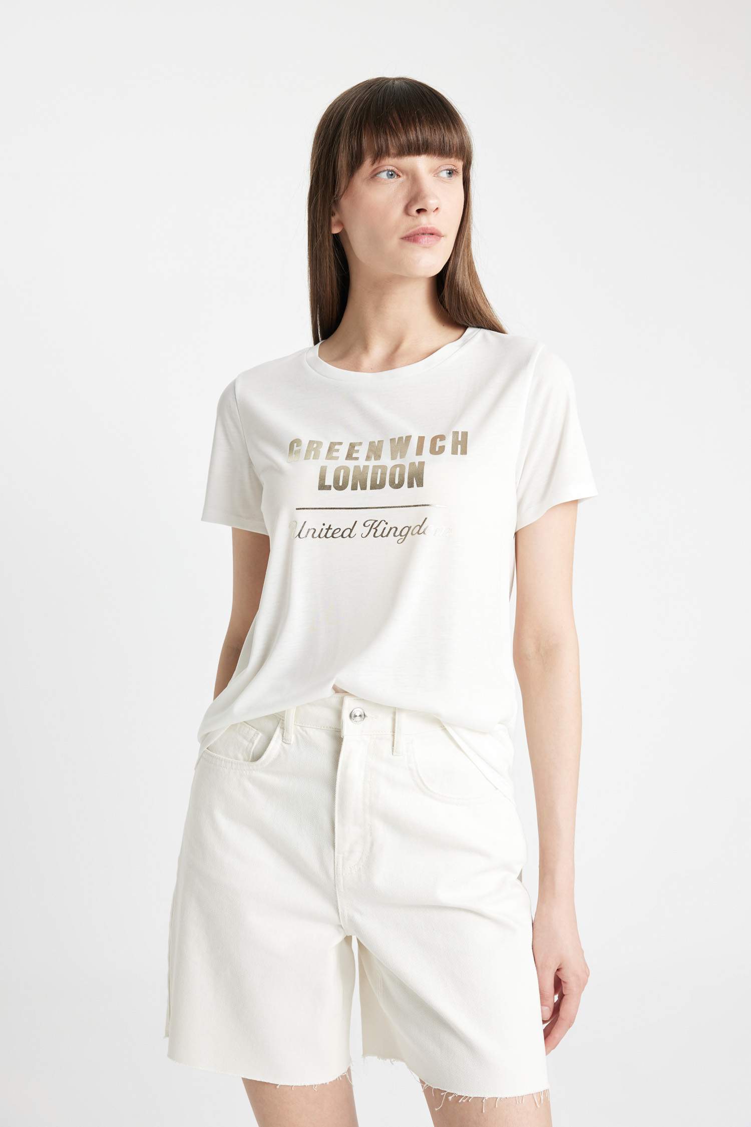 Regular Fit Crew Neck Printed Short Sleeve T-Shirt