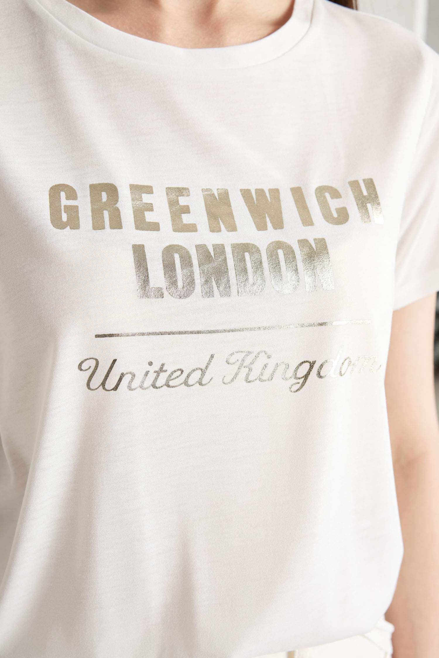 Regular Fit Crew Neck Printed Short Sleeve T-Shirt