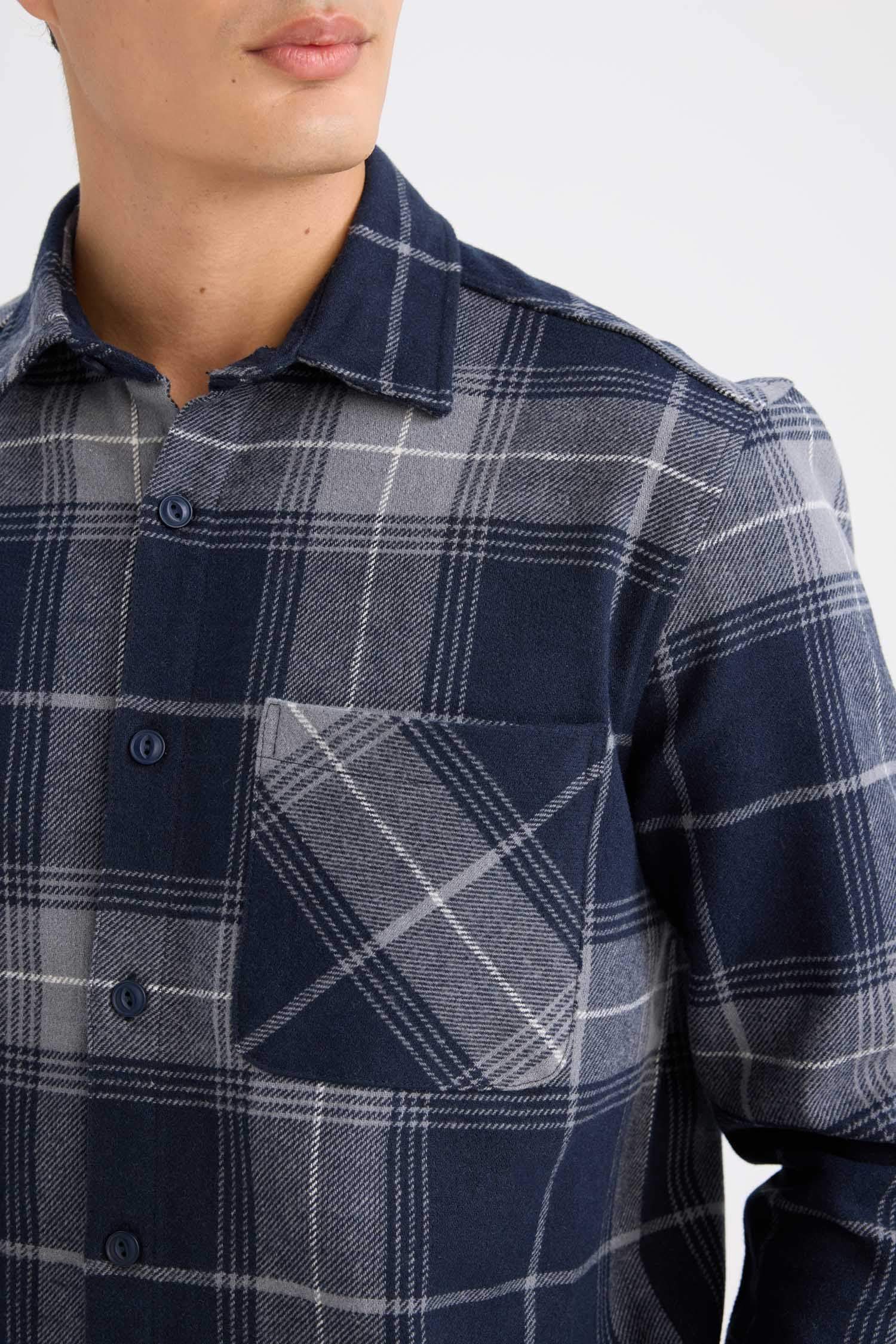 Regular Fit Kareli Flanel Oduncu Uzun Kollu Gömlek