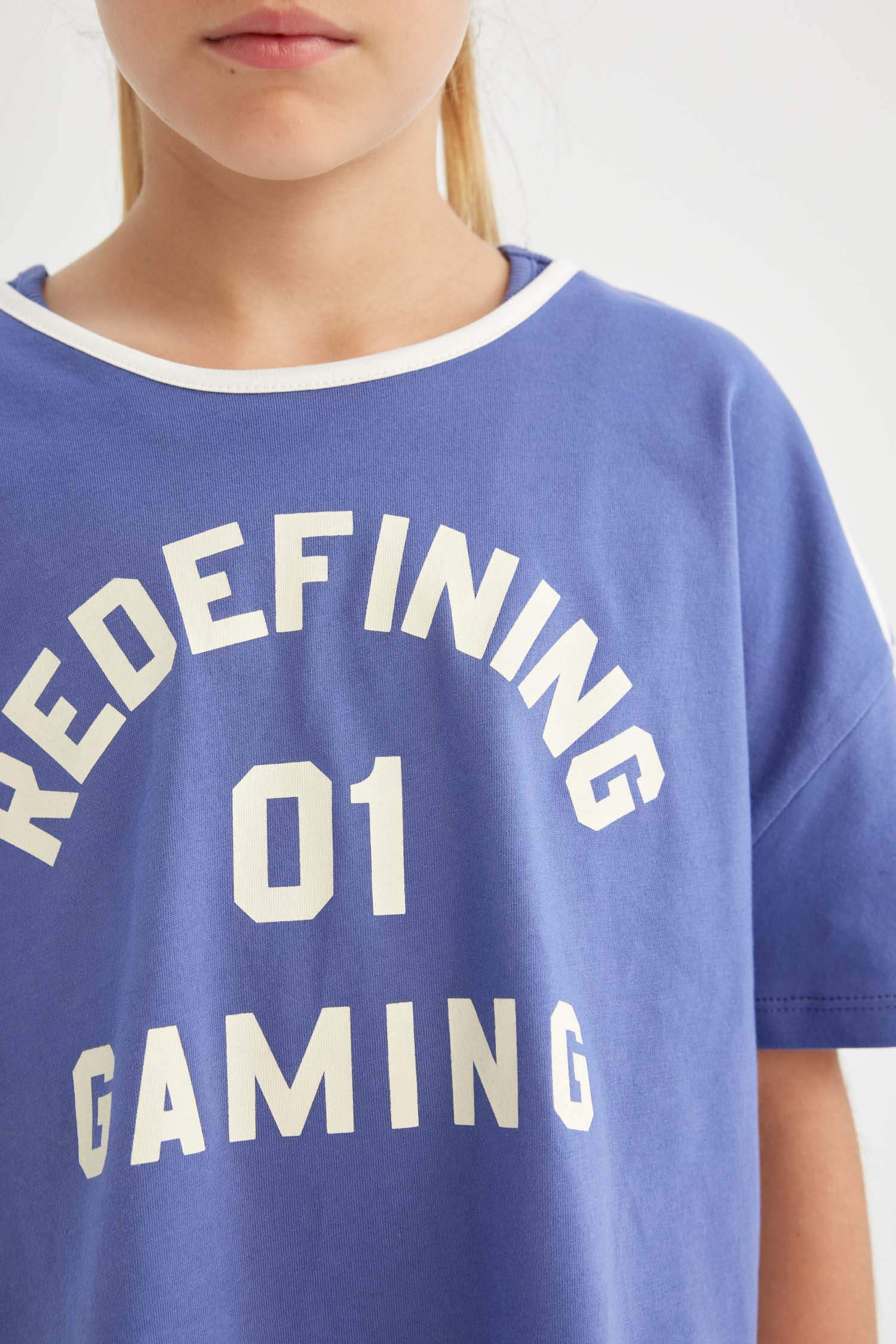 Kız Çocuk Baskılı Kısa Kollu Fitilli Kaşkorse Elbise