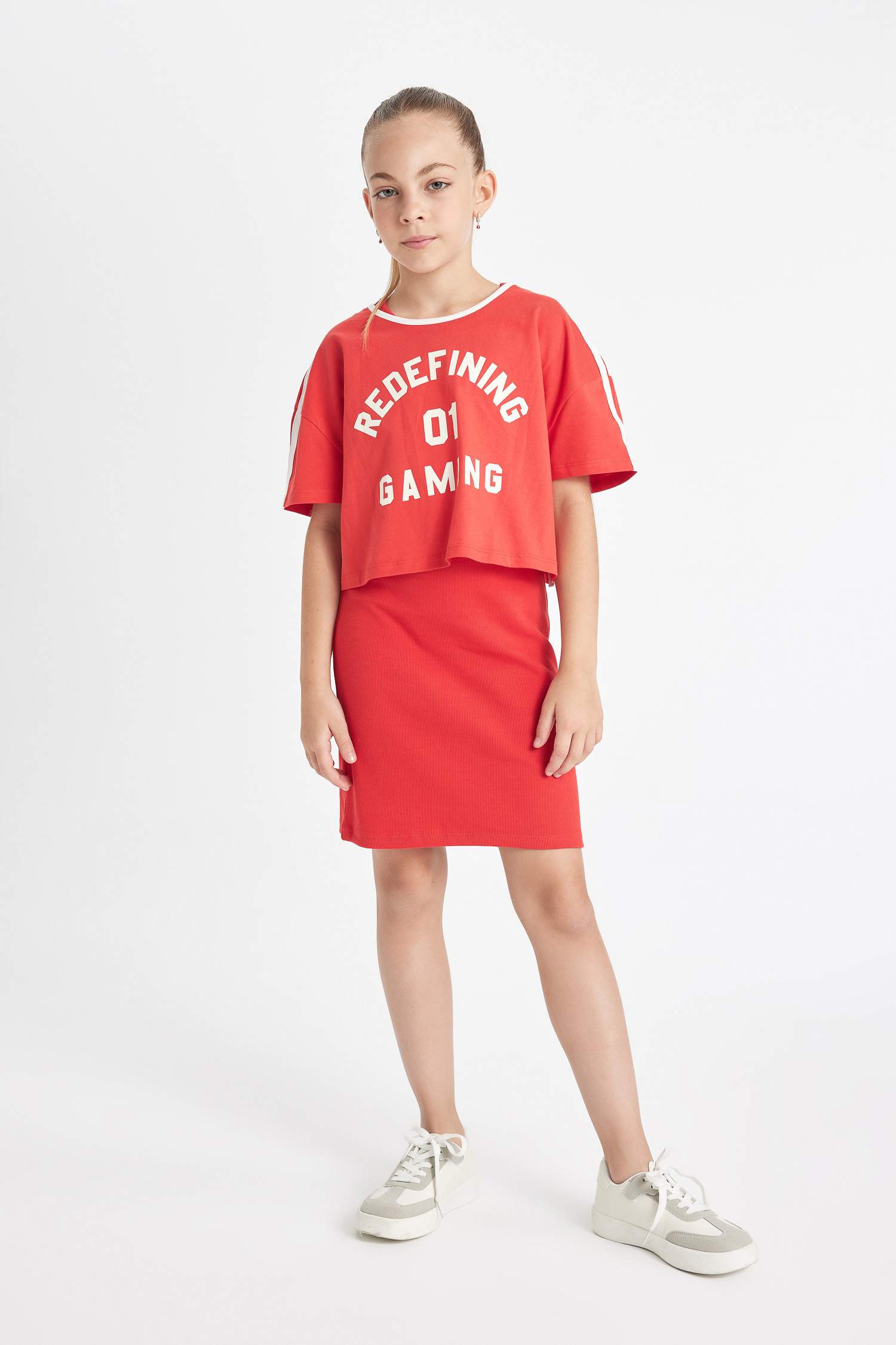 Ensemble de Robe et T-Shirt imprimé pour Fille - 2 Pièces