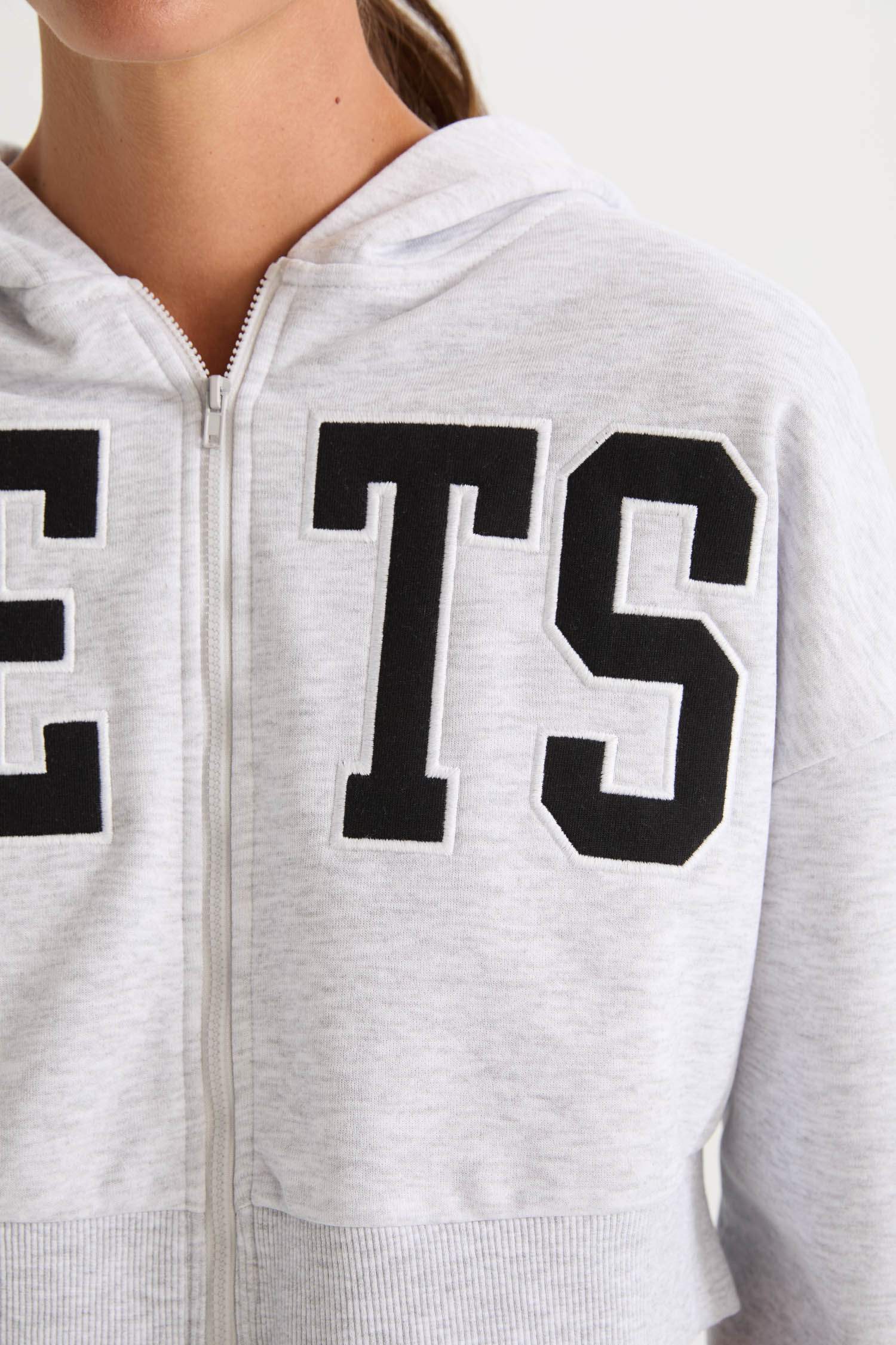 DeFactoFit NBA Brooklyn Nets Crop Kalın Fermuarlı Sweatshirt