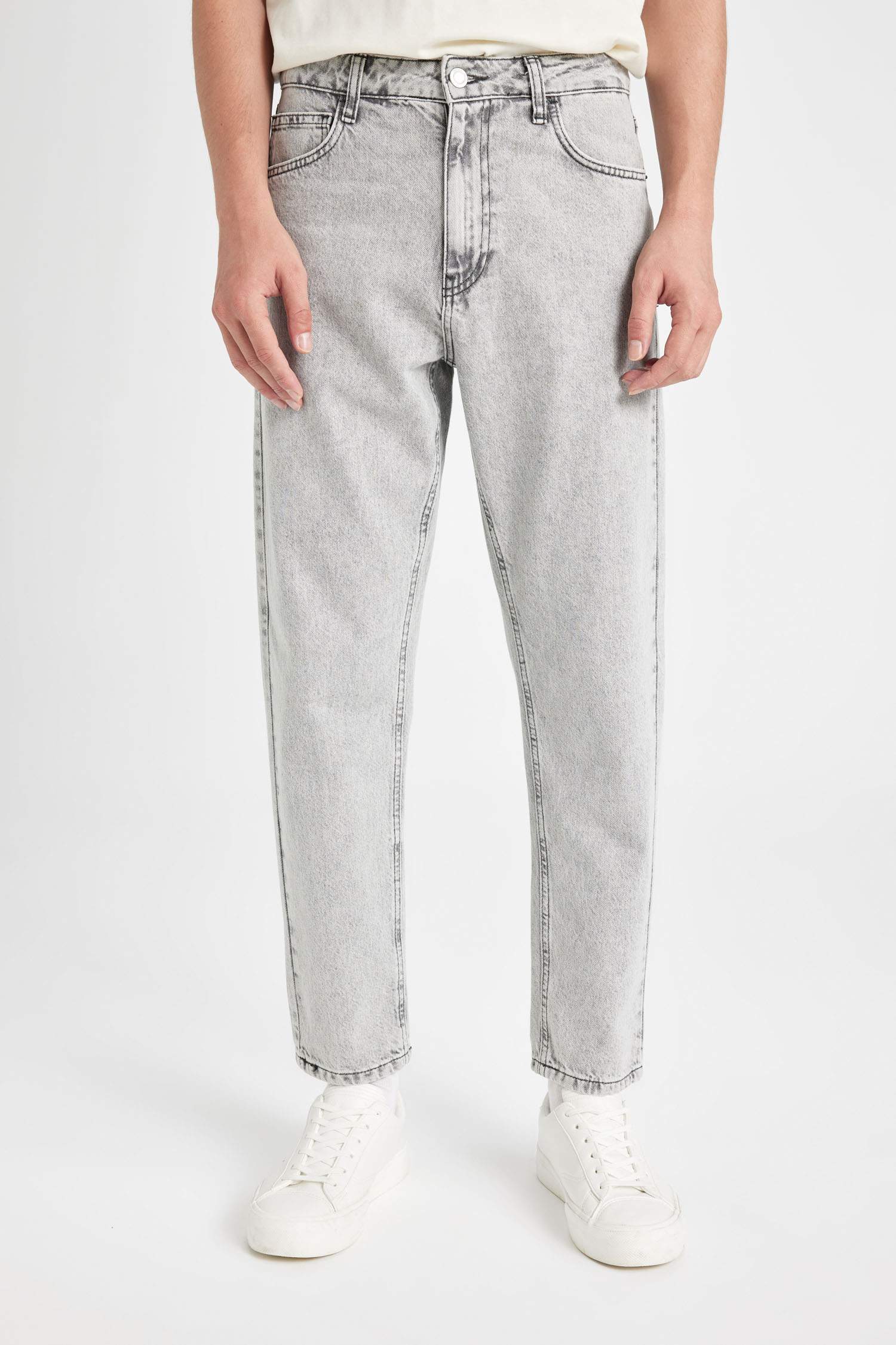 Pantalon Jean Slim Style des Années 90 à Taille Haute avec détails déchirés