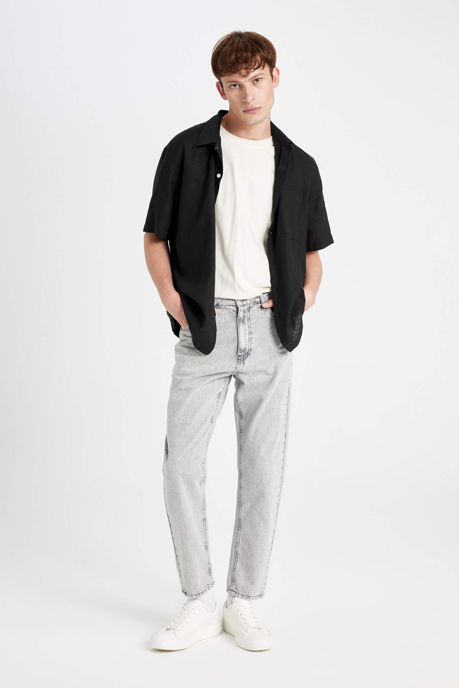 Pantalon Jean Slim Style des Années 90 à Taille Haute avec détails déchirés