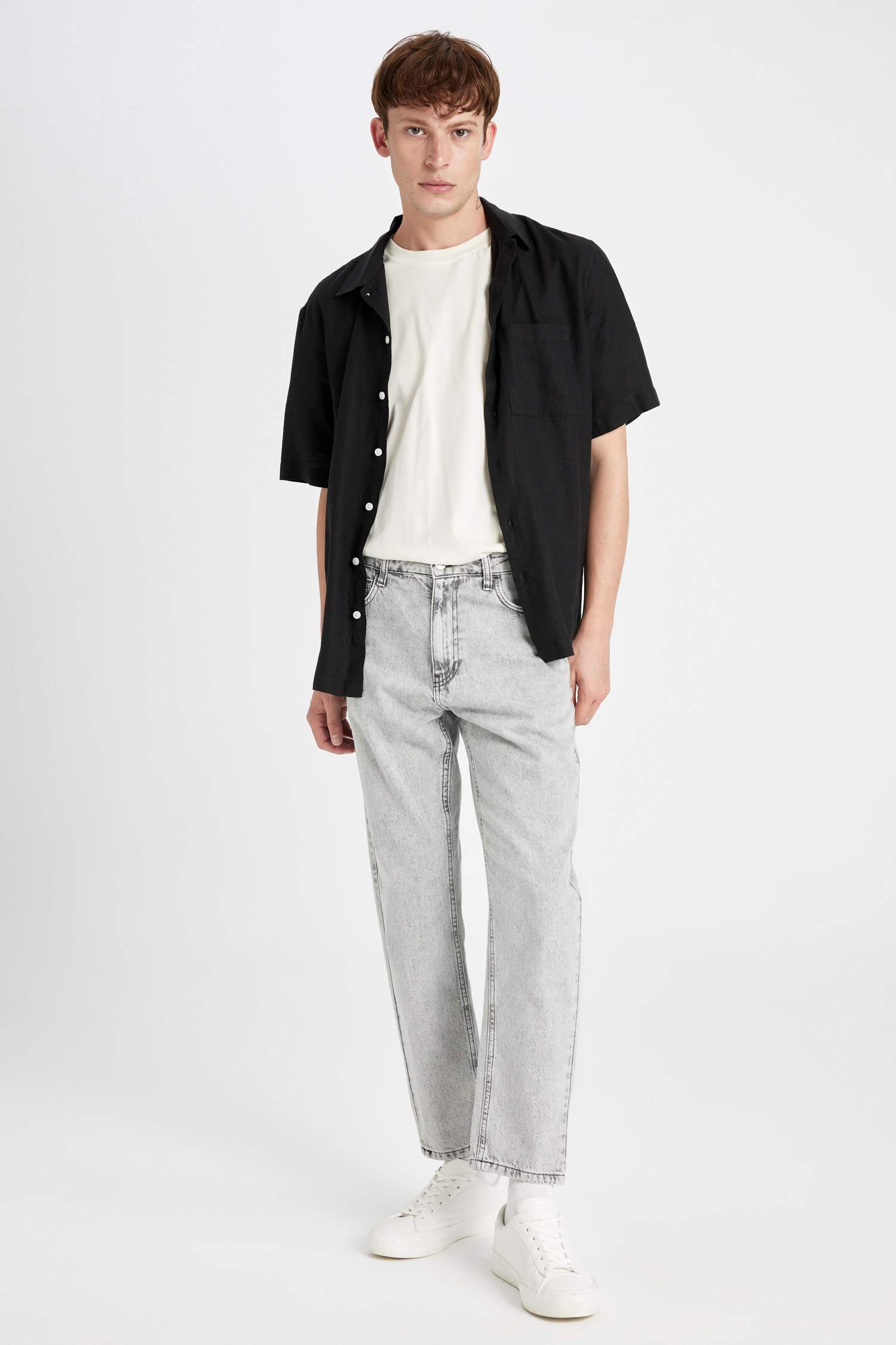 Pantalon Jean Slim Style des Années 90 à Taille Haute avec détails déchirés