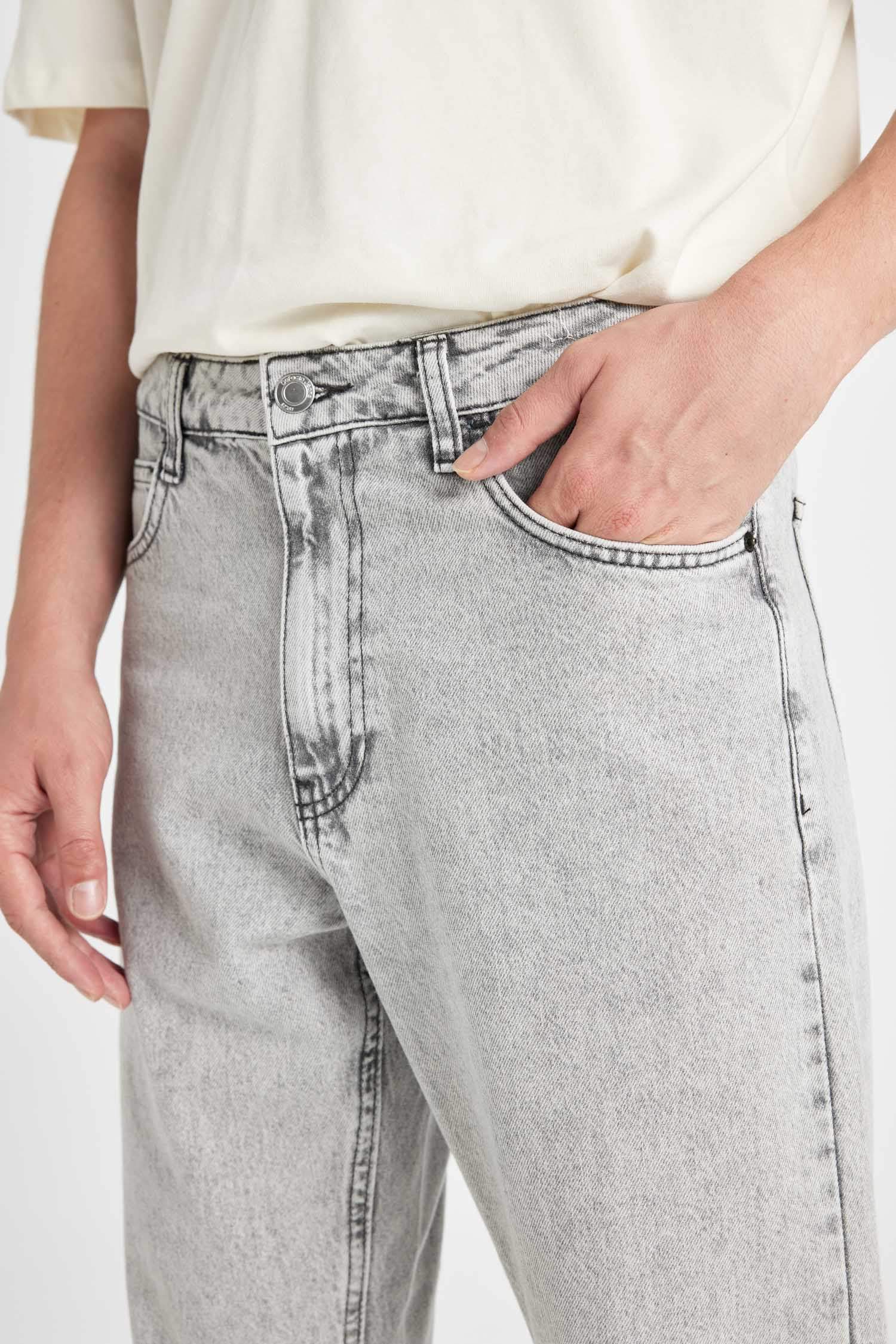 Pantalon Jean Slim Style des Années 90 à Taille Haute avec détails déchirés
