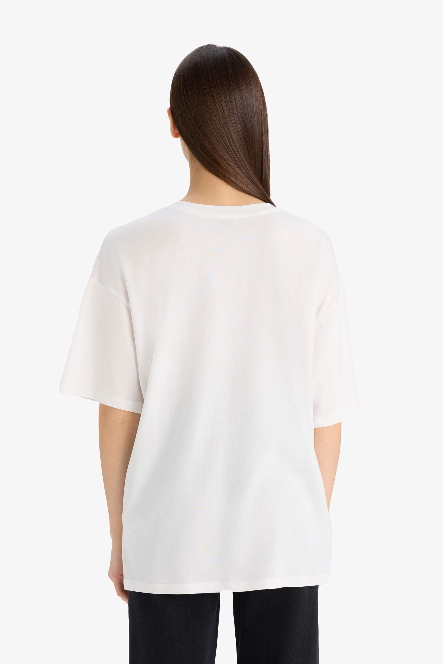 Oversize Fit Bisiklet Yaka Yıkamalı 2'li Basic Kısa Kollu Tişört