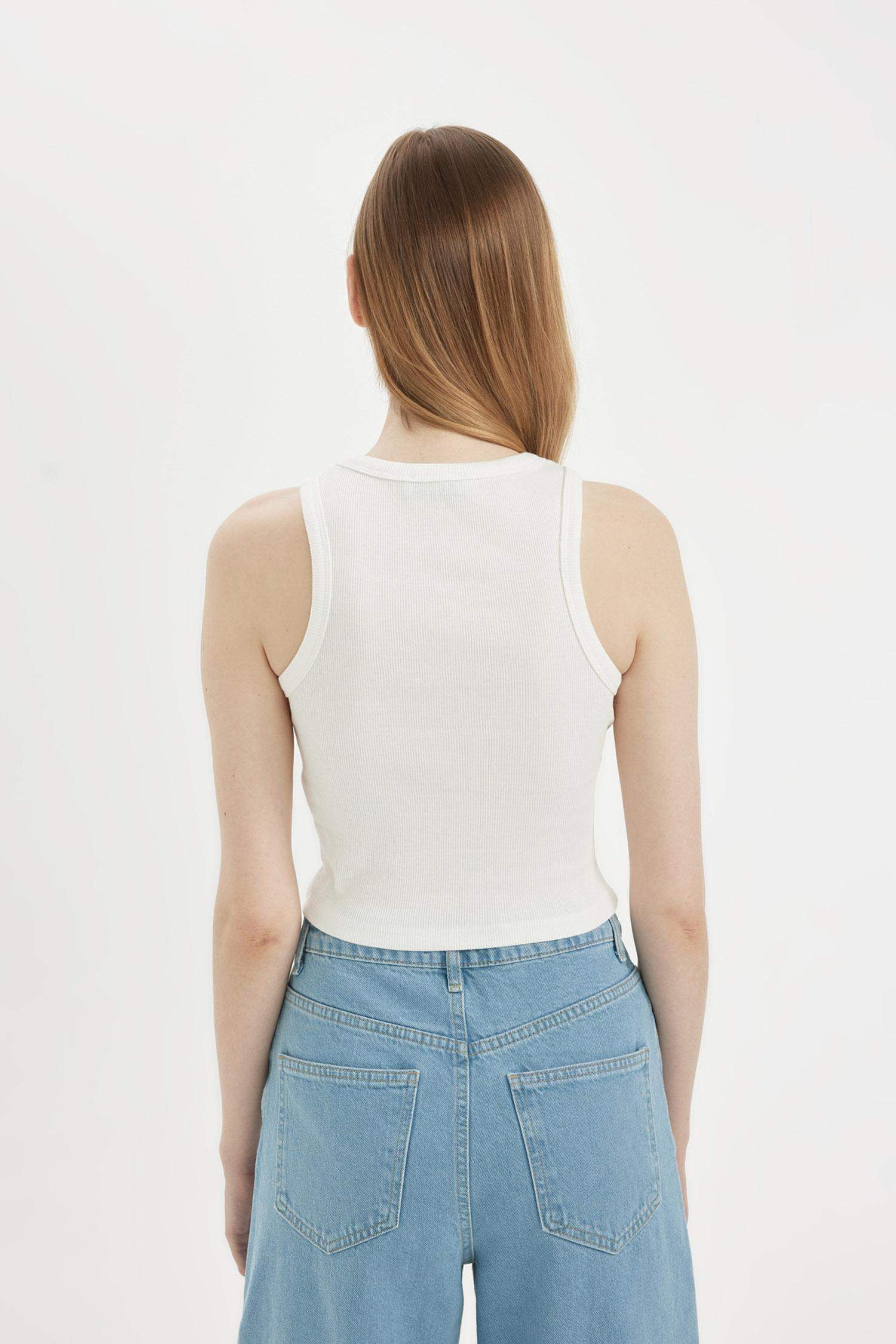 Lot de 2 Débardeurs Crop tops slim à col rond