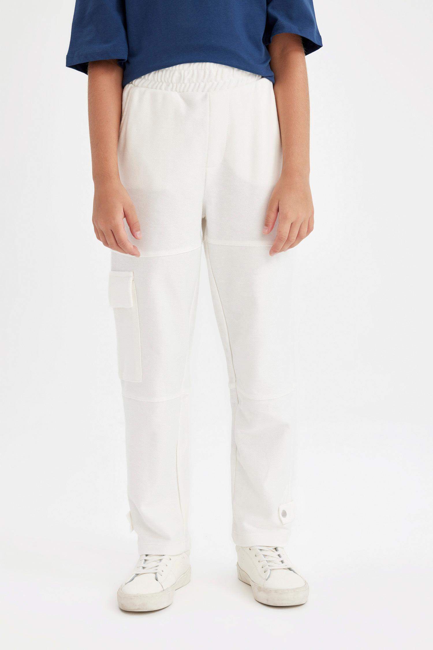 بنطلون بجامة رياضي بناتي كارجو بجيب