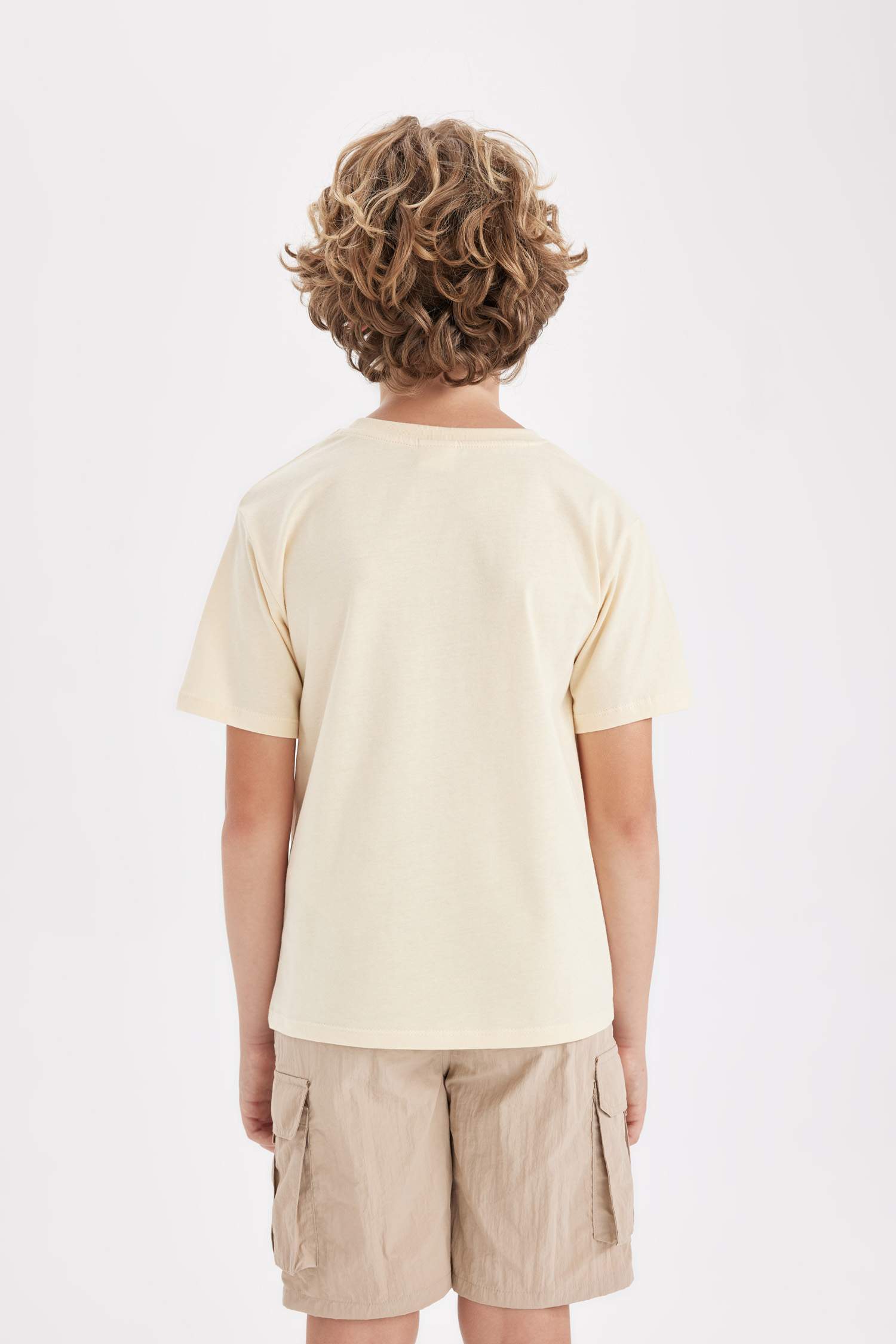 تيشيرت اولادي نص كم مطبوع قصة عادية برقبة مستديرة