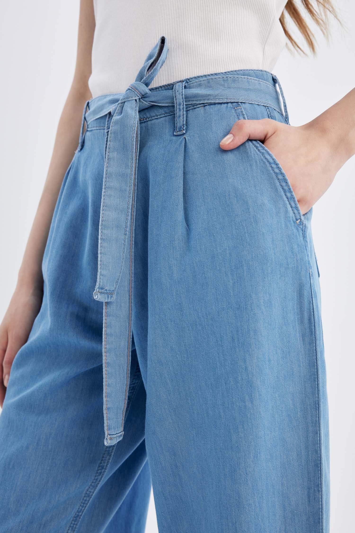 кең аяқ деним Шалбар