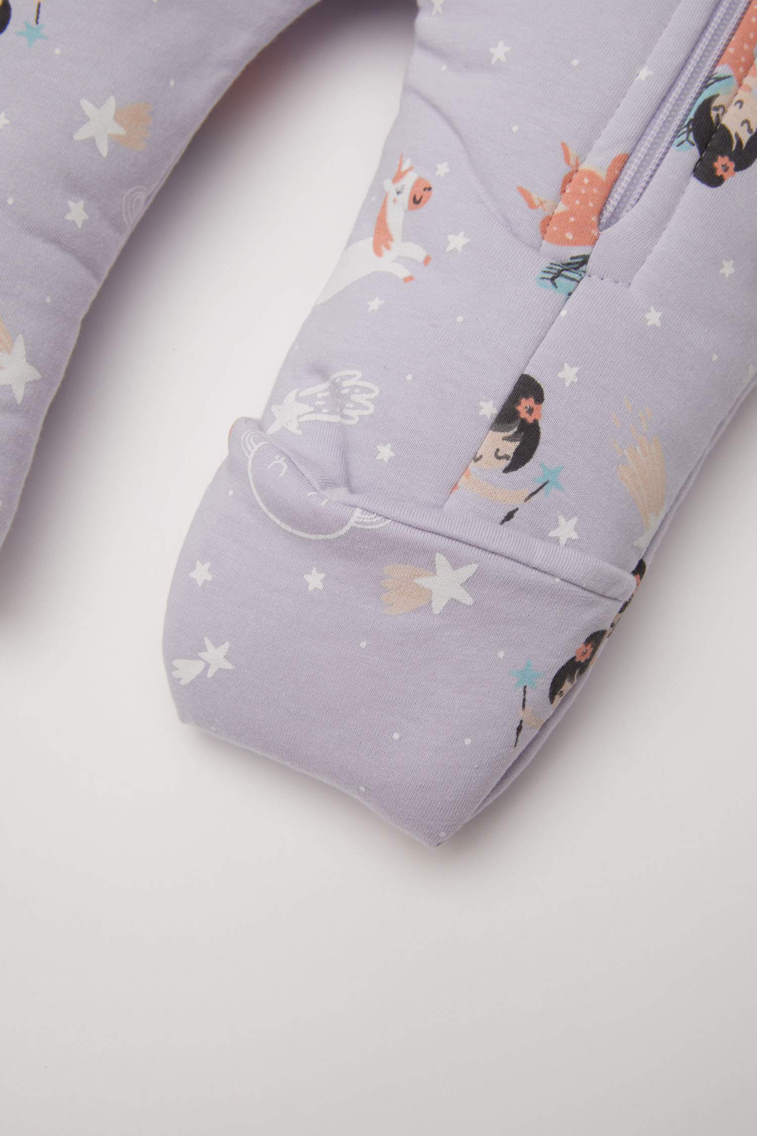 Baby Girl Newborn Zippered 2,5 Tog Fiber Patterned Cotton Sleeping Jumpsuit