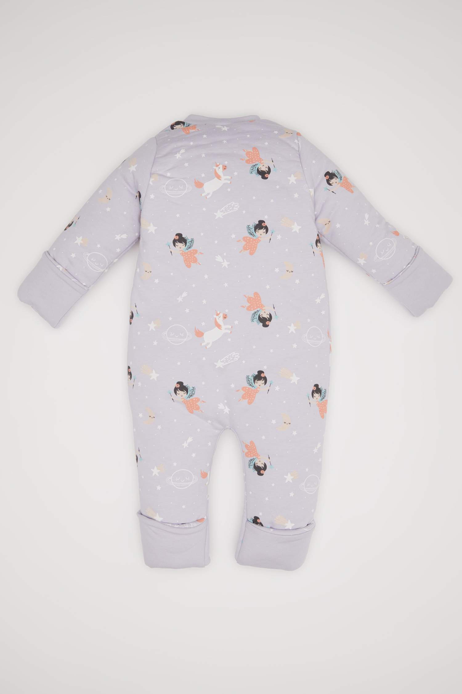 Baby Girl Newborn Zippered 2,5 Tog Fiber Patterned Cotton Sleeping Jumpsuit