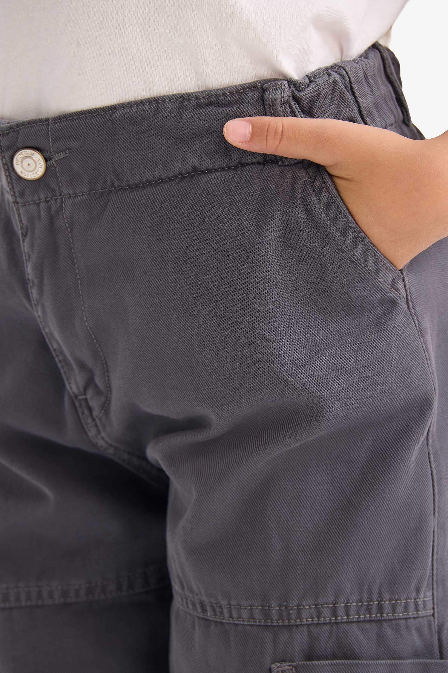 Kız Çocuk Paraşüt Kargo Pamuklu Pantolon