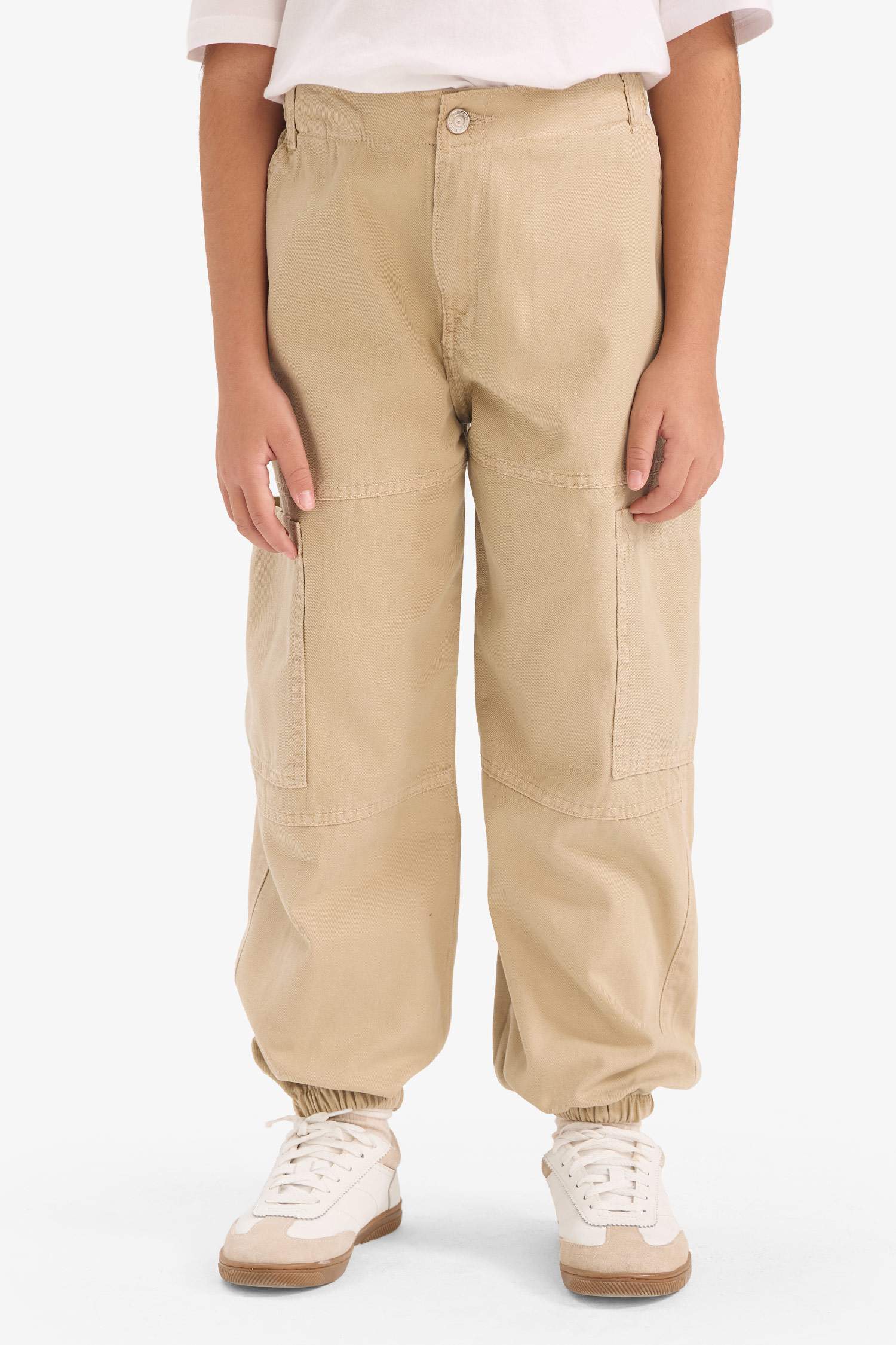 Girl Parachute Cotton Cargo Pants