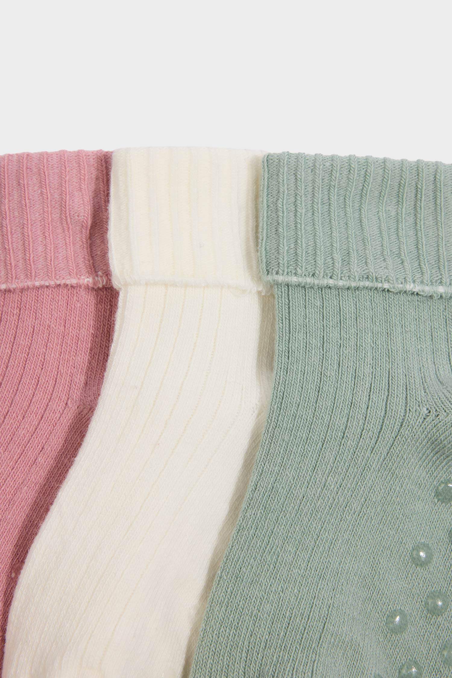 Kız Bebek Kaydırmaz Taban 3'lü Pamuklu Uzun Çorap