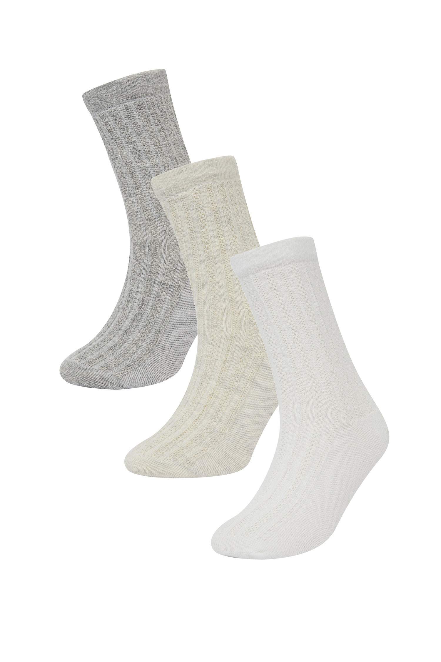 Baby Girl Non Slip Sock 3 Piece Cotton Long Socks
