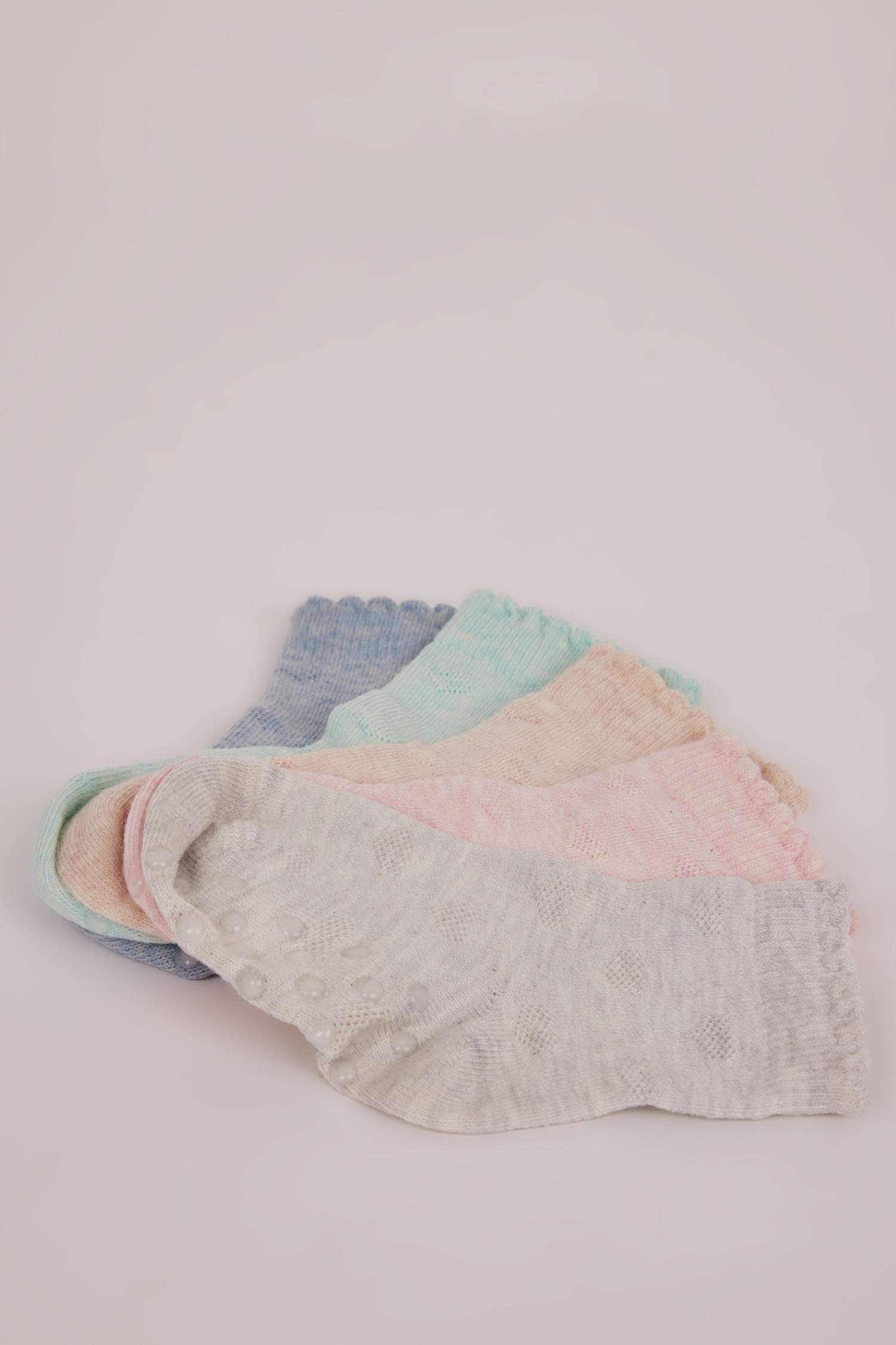 Baby Girl Non-Slip Base 5 Piece Cotton Long Socks