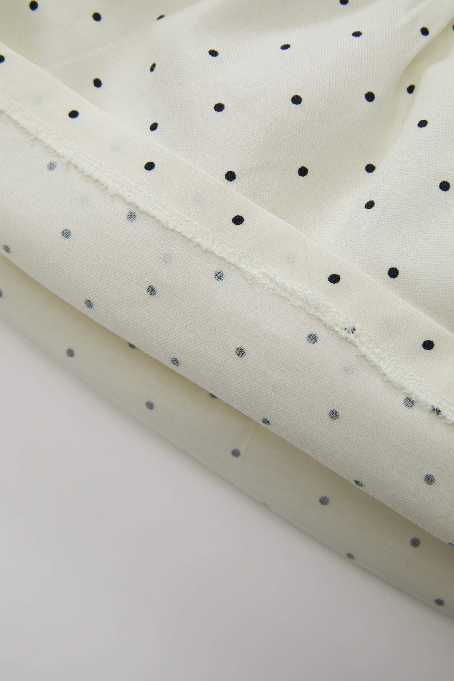 Kız Bebek Geniş Yaka Puantiye Uzun Kollu Twill Elbise