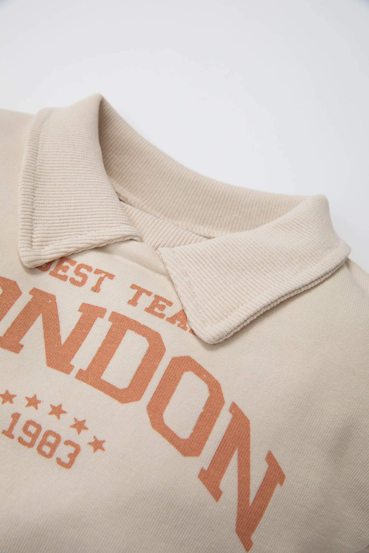 Girl Polo Neck Printed Skirt Floral Sweatshirt Dress