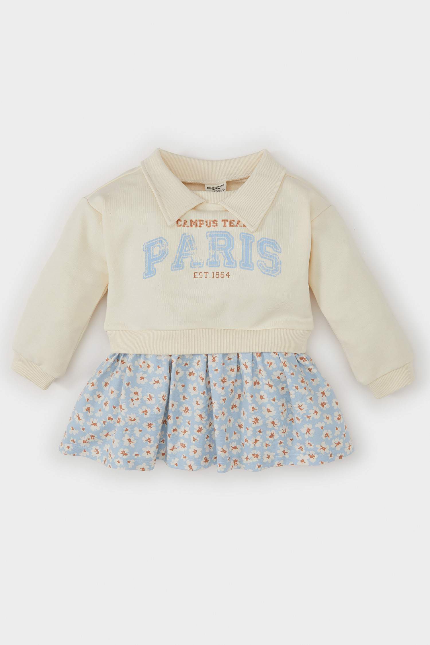 Robe en Tricot en tissu Sweat fin à Col de Chemise à manches longues