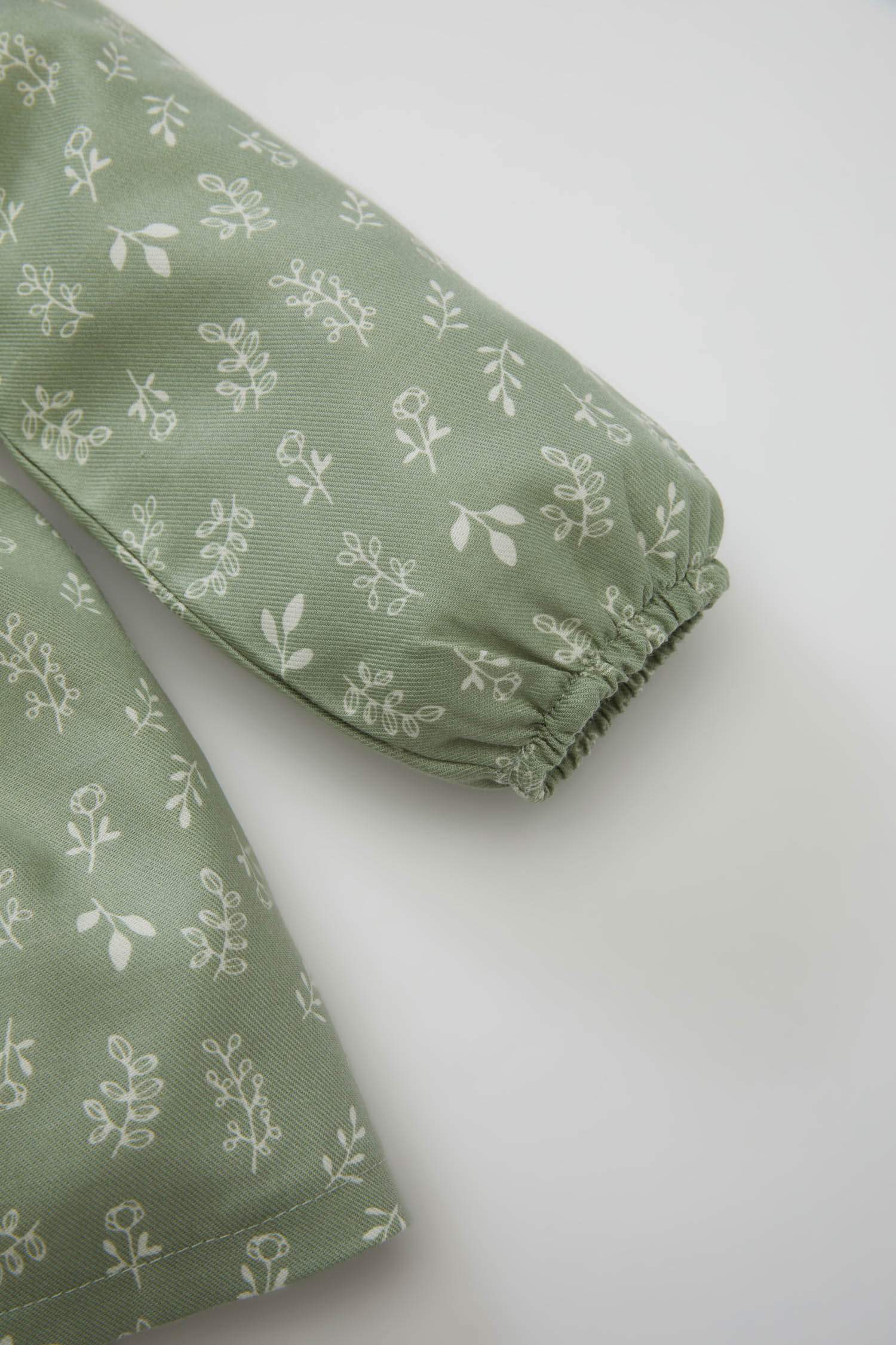 Girl Floral Long Sleeve Twill Dress