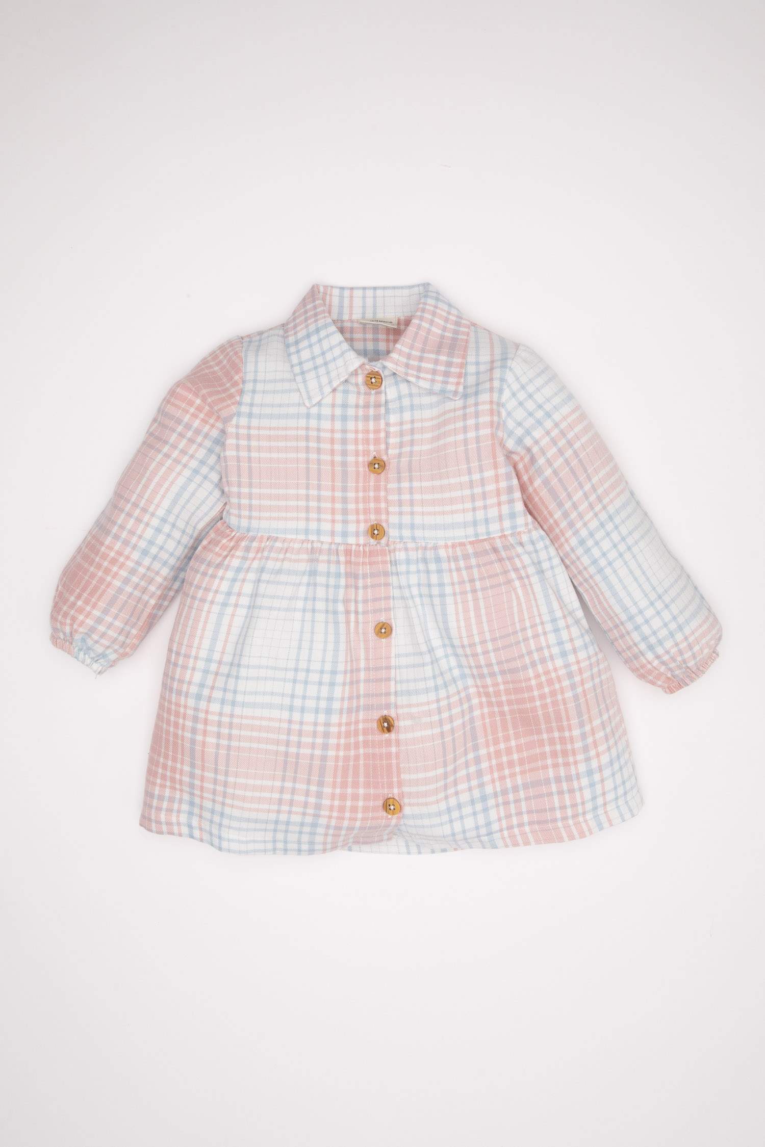Baby Girl Plaid Patterned Long Sleeve Flannel Dress