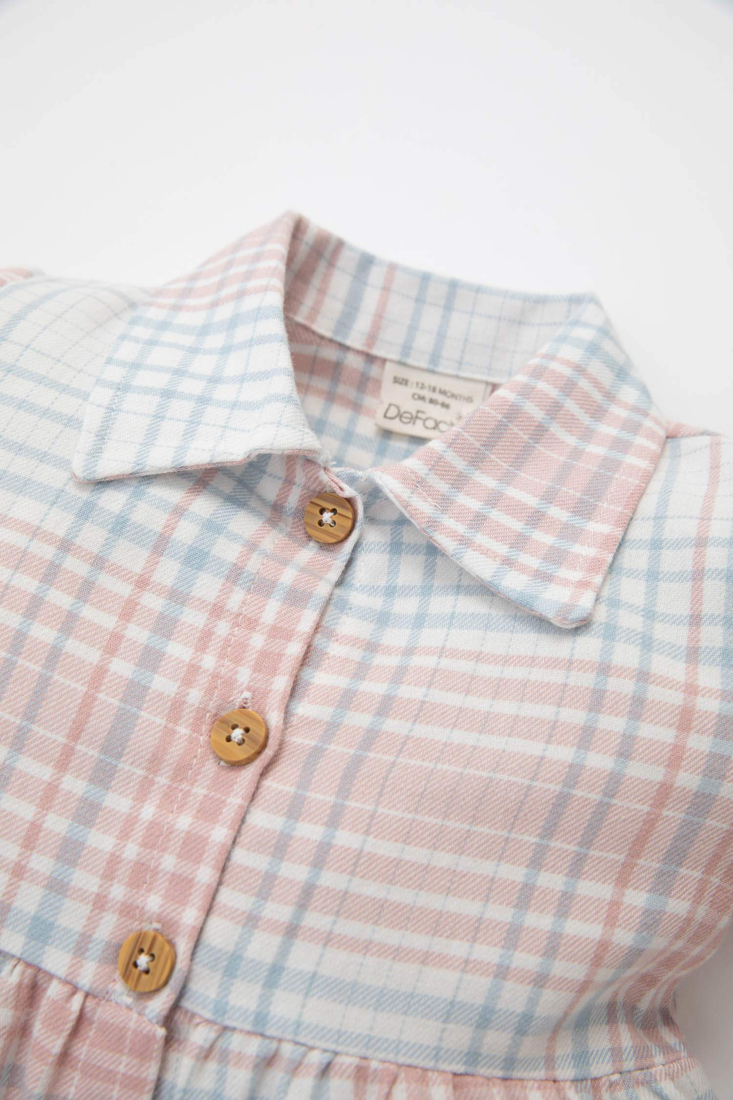 Baby Girl Plaid Patterned Long Sleeve Flannel Dress