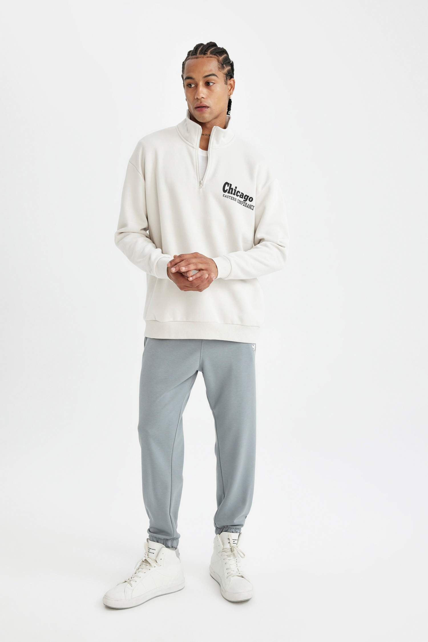 Standard Fit Scuba Fabric Sweatpants