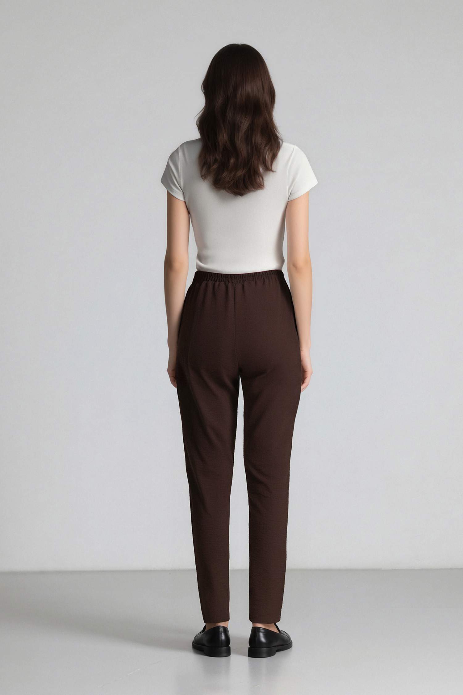 Jogger Pantolon Lastikli Bel Bağcıklı Basic Düz Paça