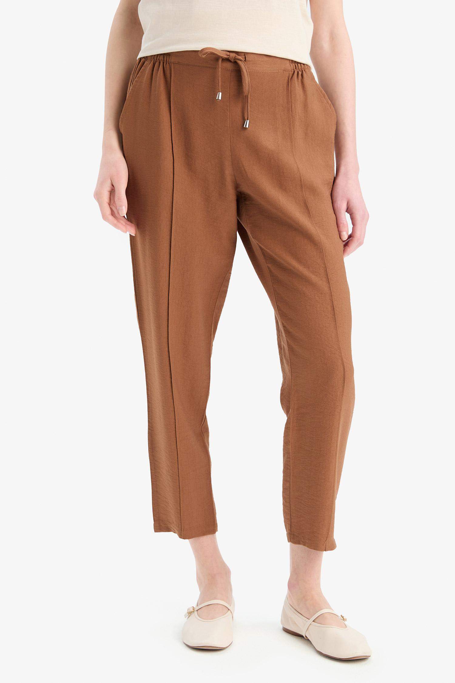 Lastikli Bel Bağcıklı Basic Düz Paça Jogger Pantolon