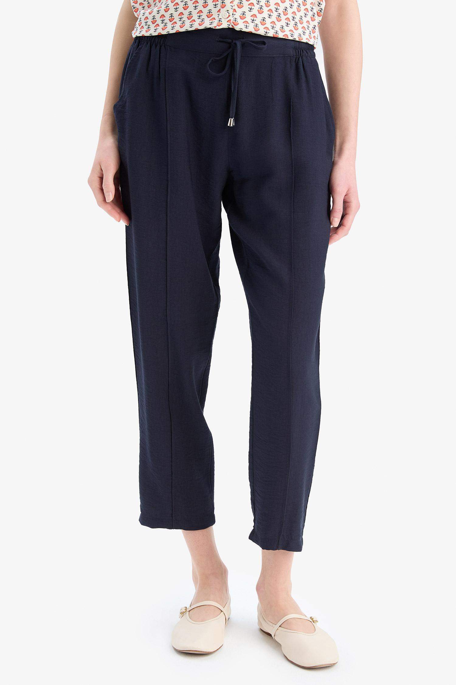 Lastikli Bel Bağcıklı Basic Düz Paça Jogger Pantolon