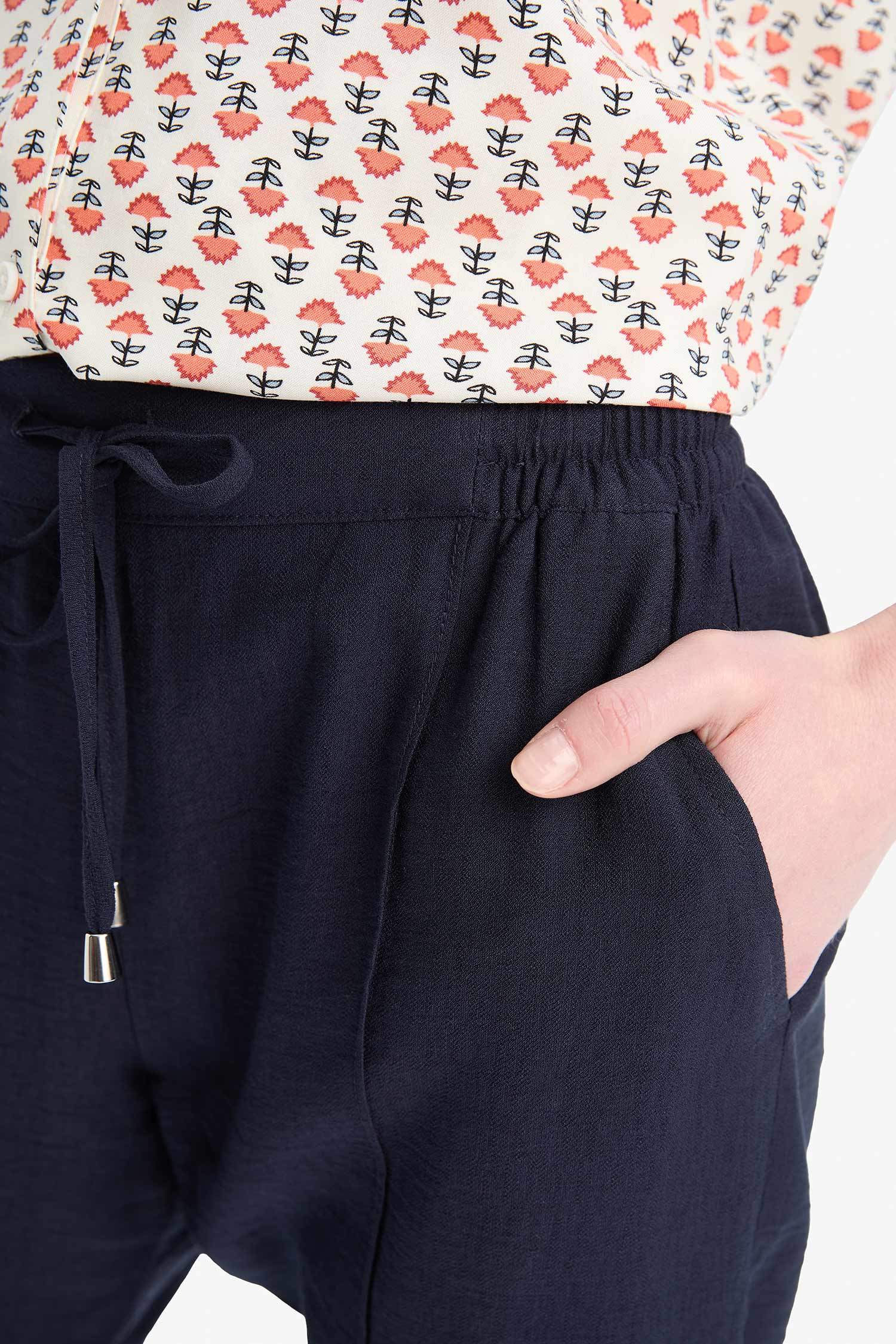 Lastikli Bel Bağcıklı Basic Düz Paça Jogger Pantolon