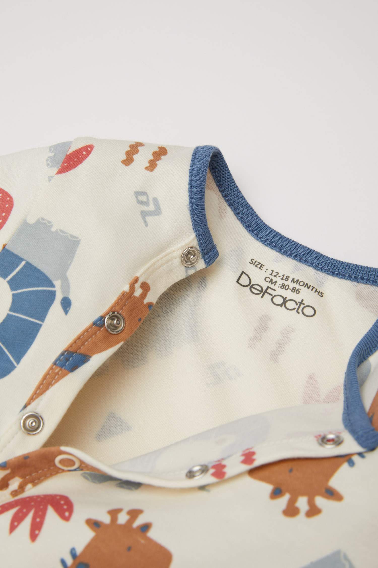 Baby Boy Newborn Safari Patterned Long Sleeve Jumpsuit