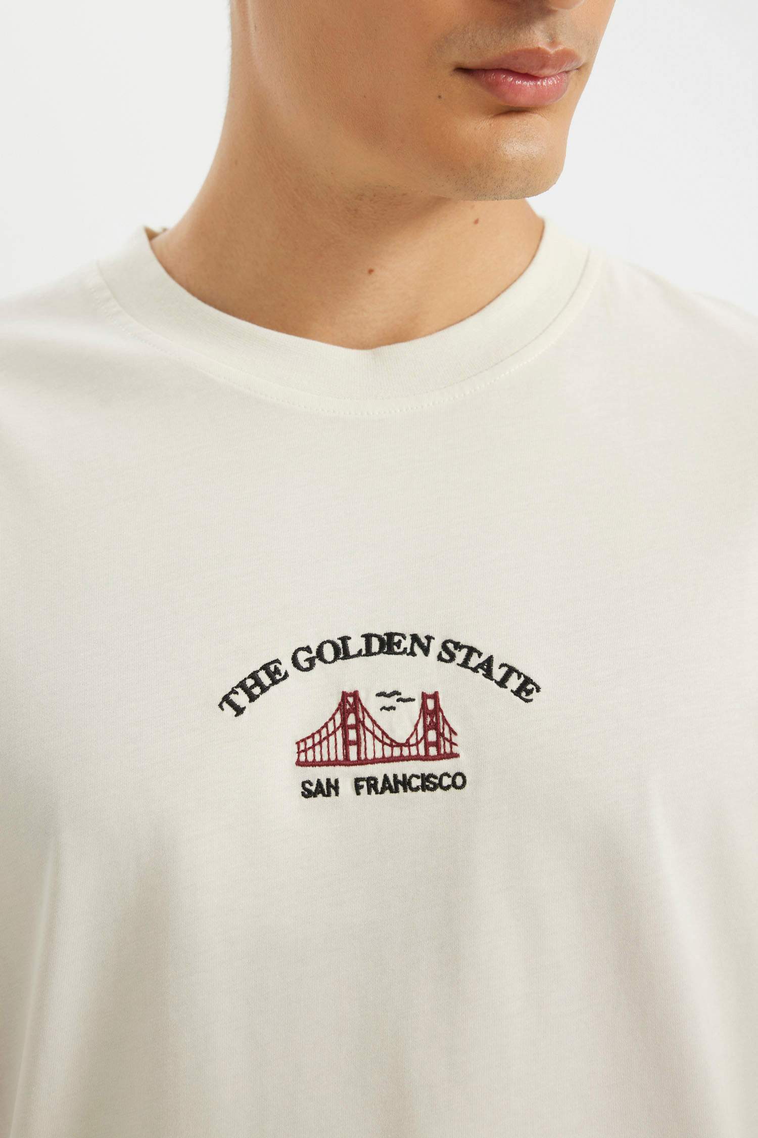 T-shirt en coton à col rond Coupe decontractée