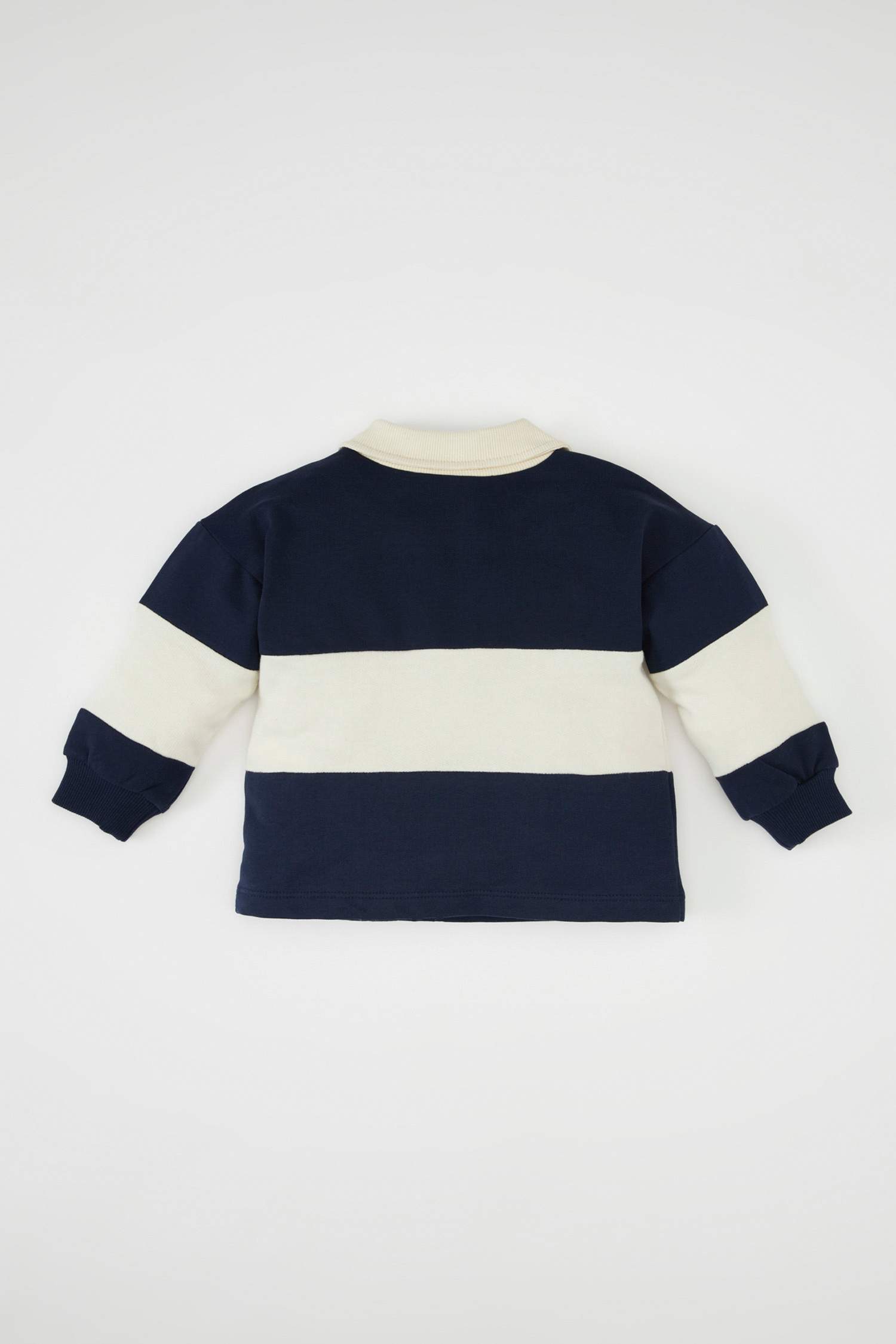 Erkek Bebek Polo Yaka Baskılı Okul Sweatshirt