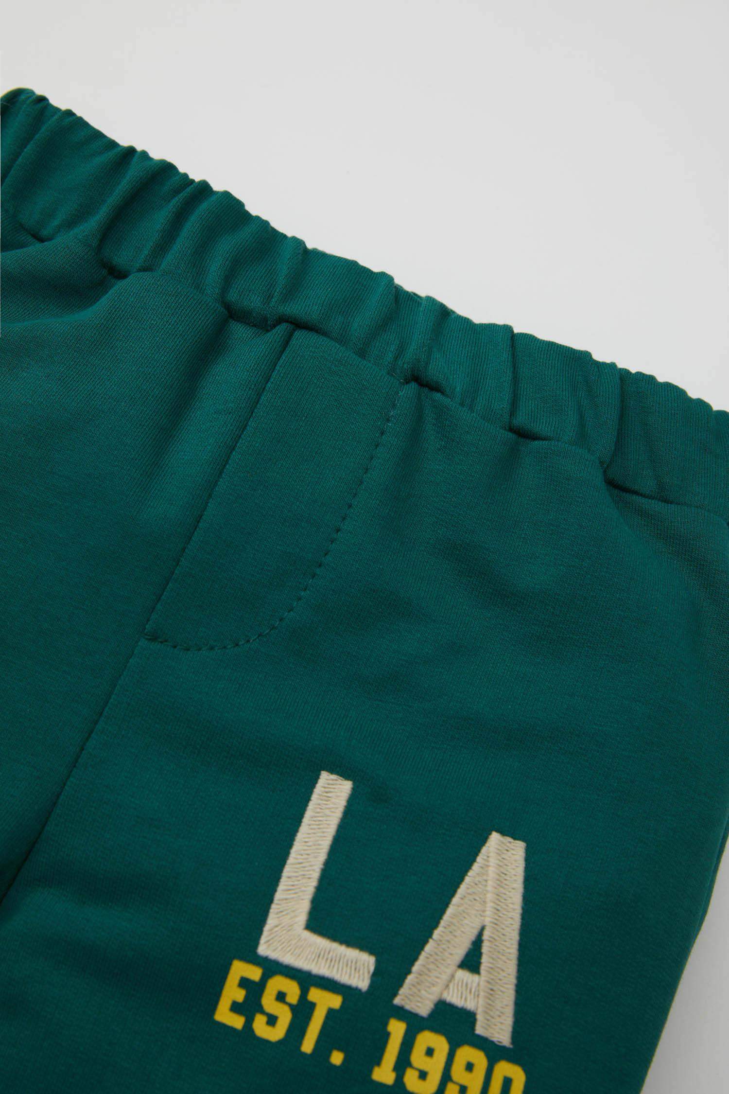 Erkek Bebek Beli Paçası Lastikli Baskılı Okul Eşofman Altı