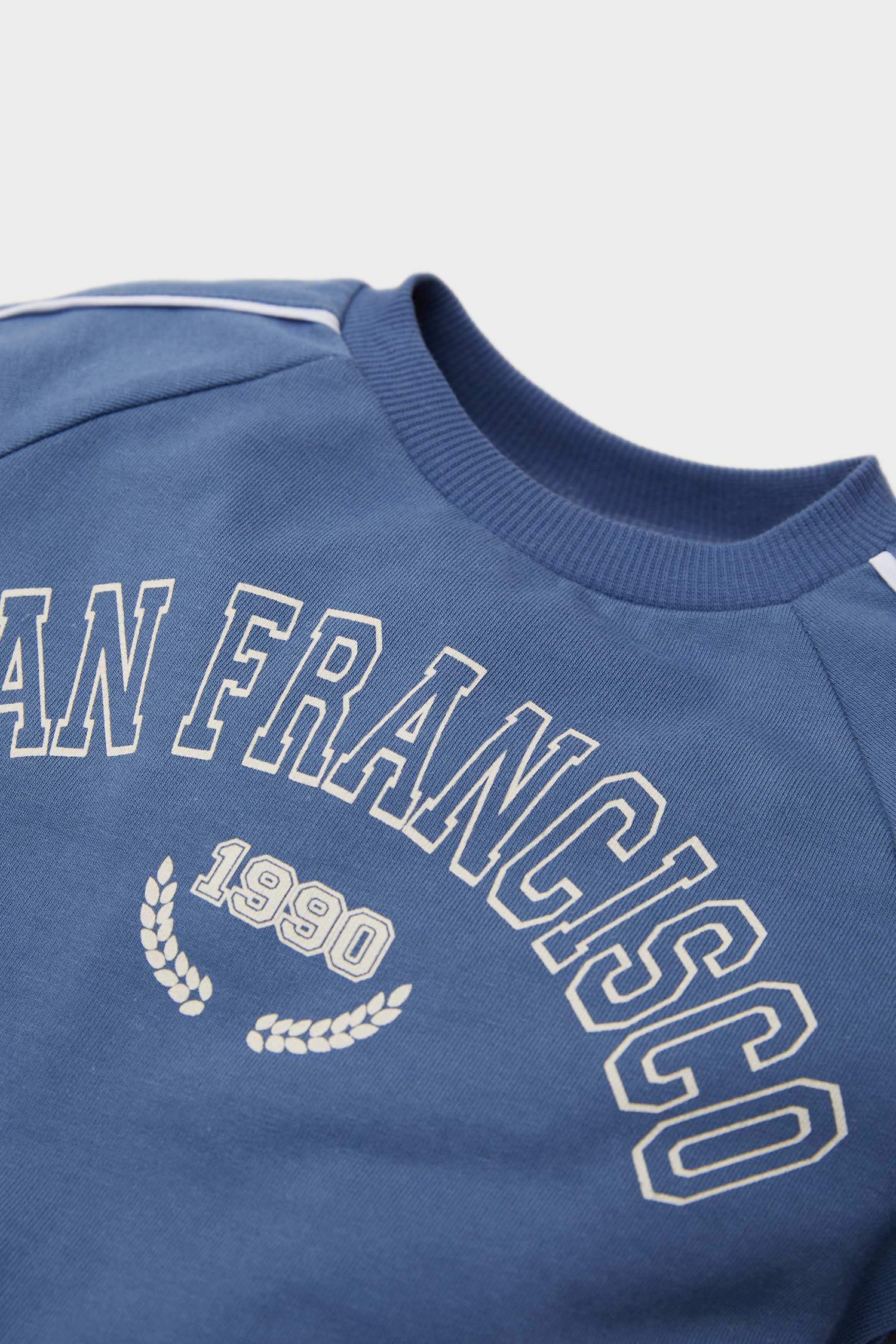 Erkek Bebek 2'li Takım Baskılı Sweatshirt Beli Lastikli Eşofman Altı