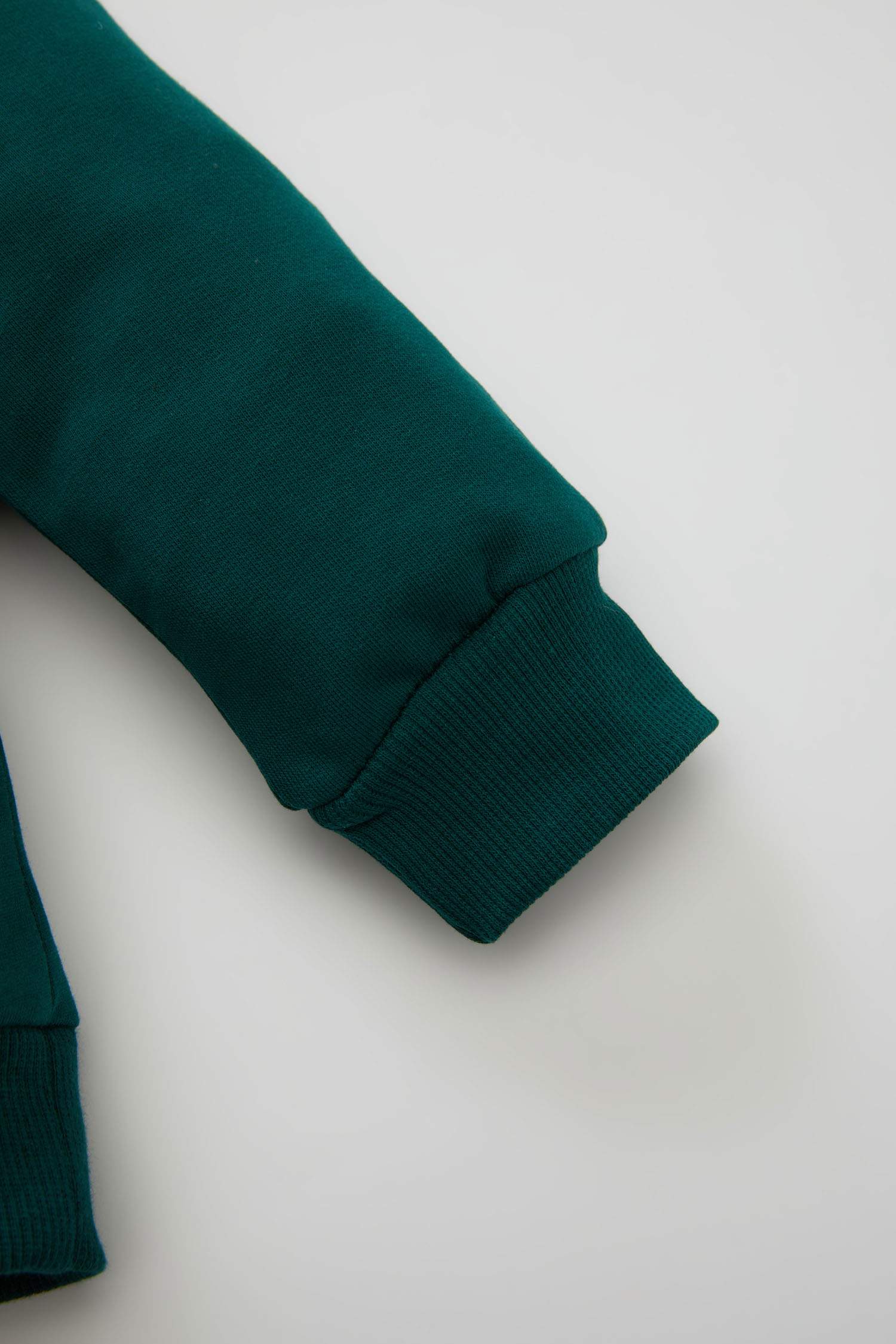 Erkek Bebek 2'li Takım Okul Baskılı Fermuarlı Dik Yaka Sweatshirt Beli Lastikli Jogger Eşofman Altı