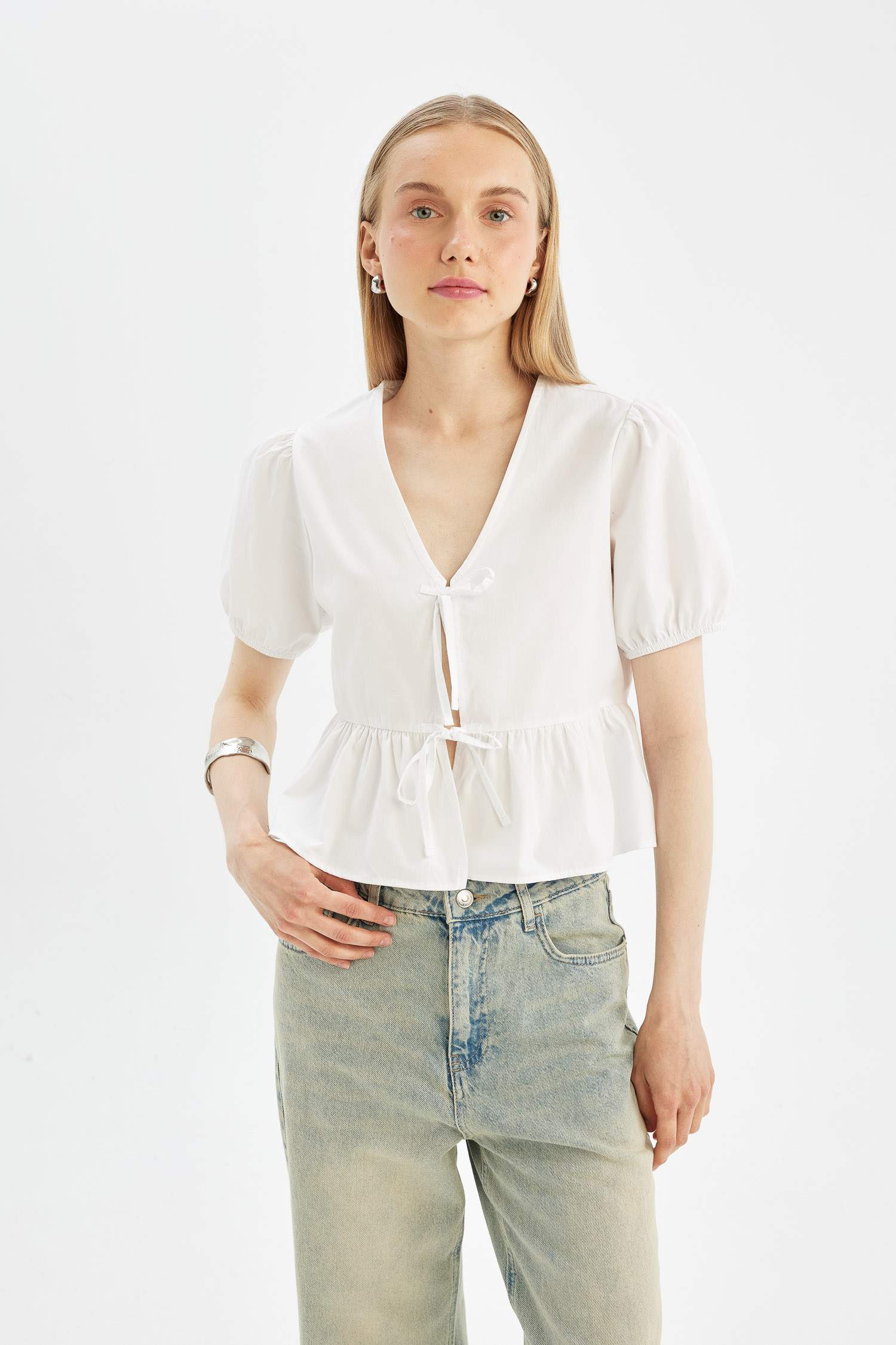 Coool Regular Fit Poplin Kısa Kollu Bluz