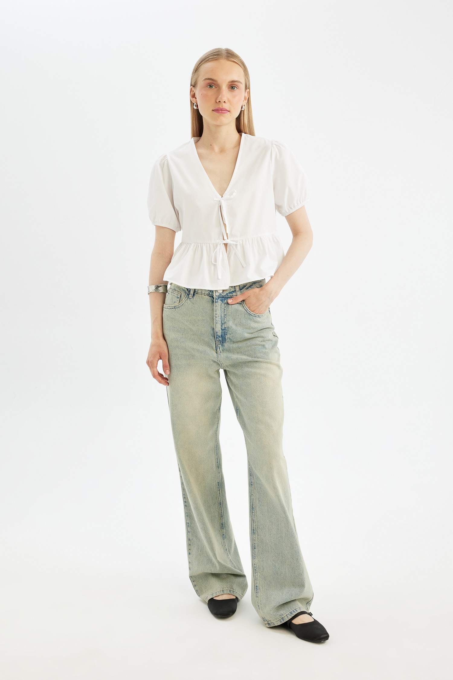 Coool Regular Fit Poplin Kısa Kollu Bluz