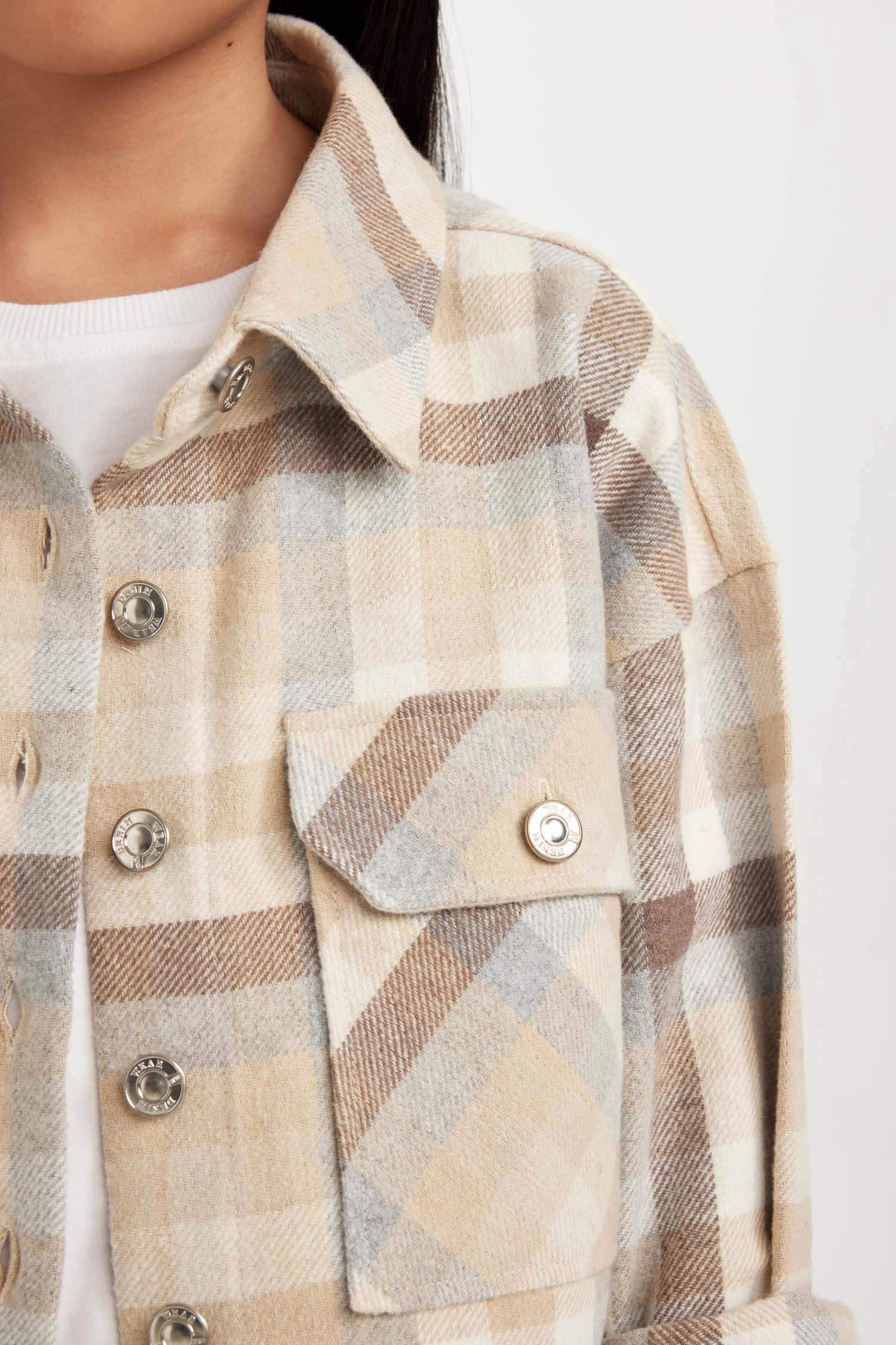 قميص كاروهات كروب بناتي كم طويل