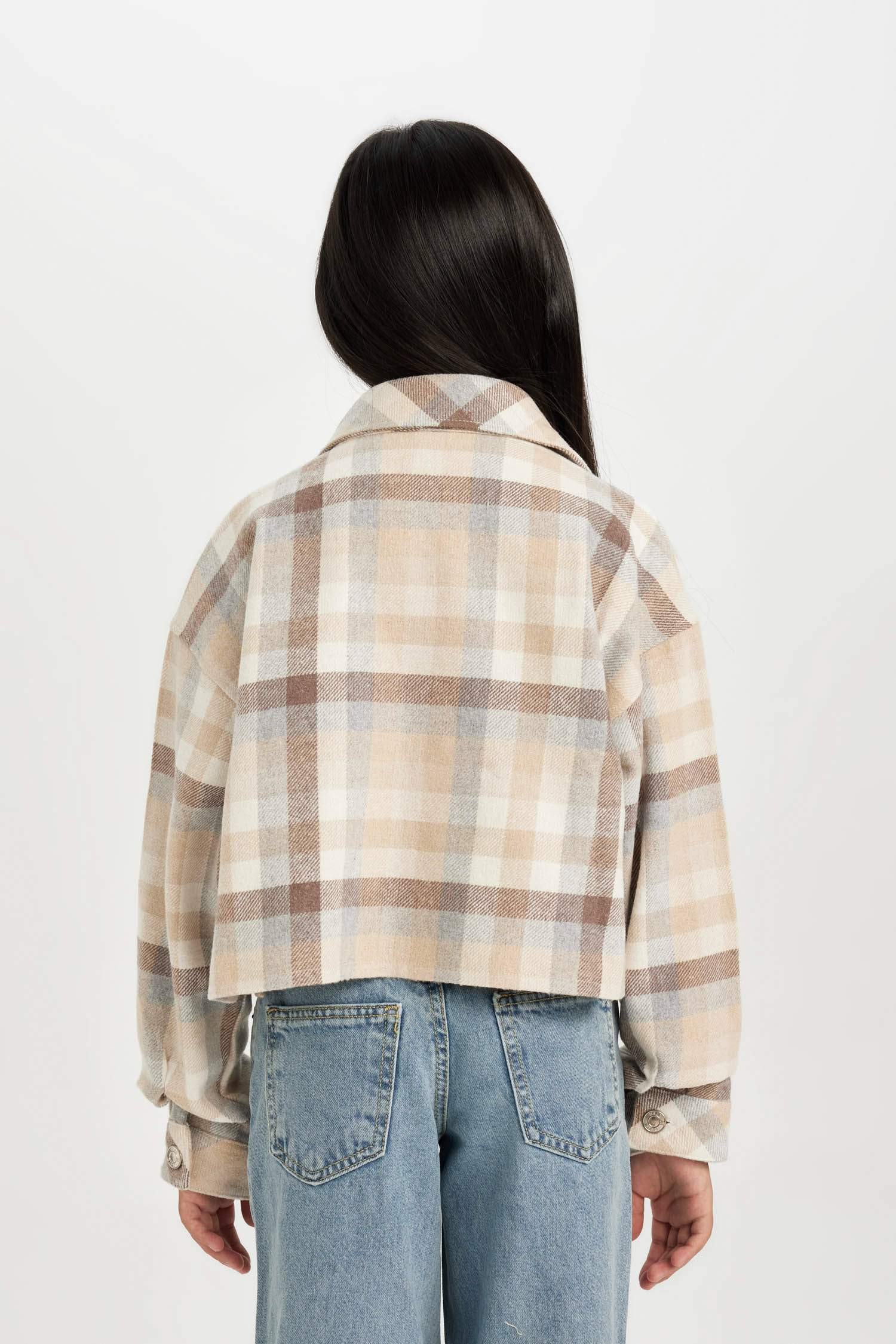 قميص كاروهات كروب بناتي كم طويل