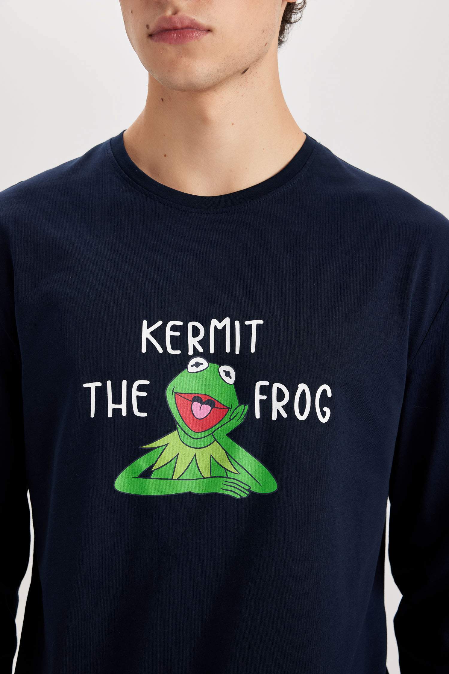 Muppets Regular Fit Pijama Takımı Bisiklet Yaka Uzun Kollu Üst Uzun Alt