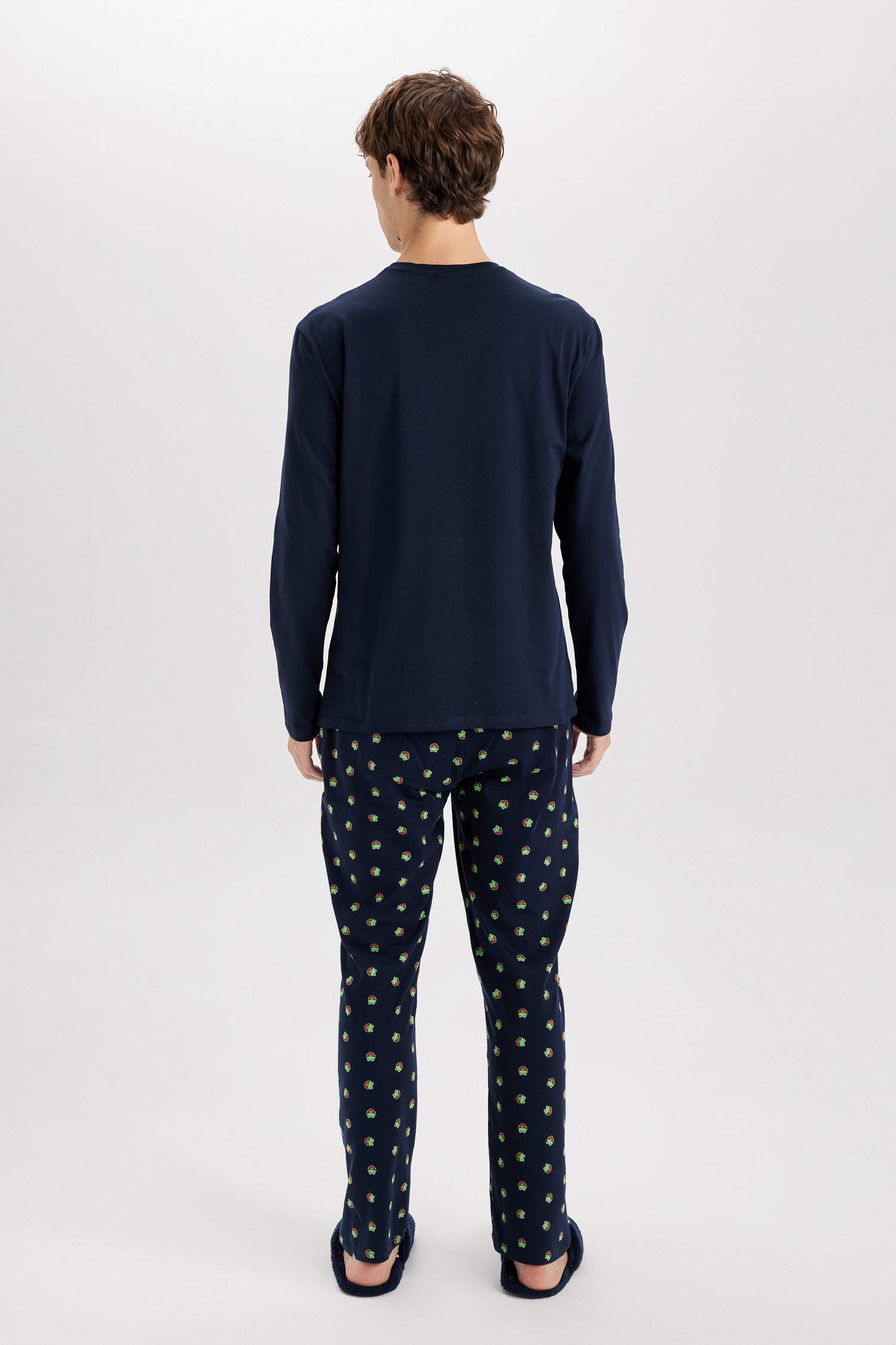 Muppets Regular Fit Pijama Takımı Bisiklet Yaka Uzun Kollu Üst Uzun Alt