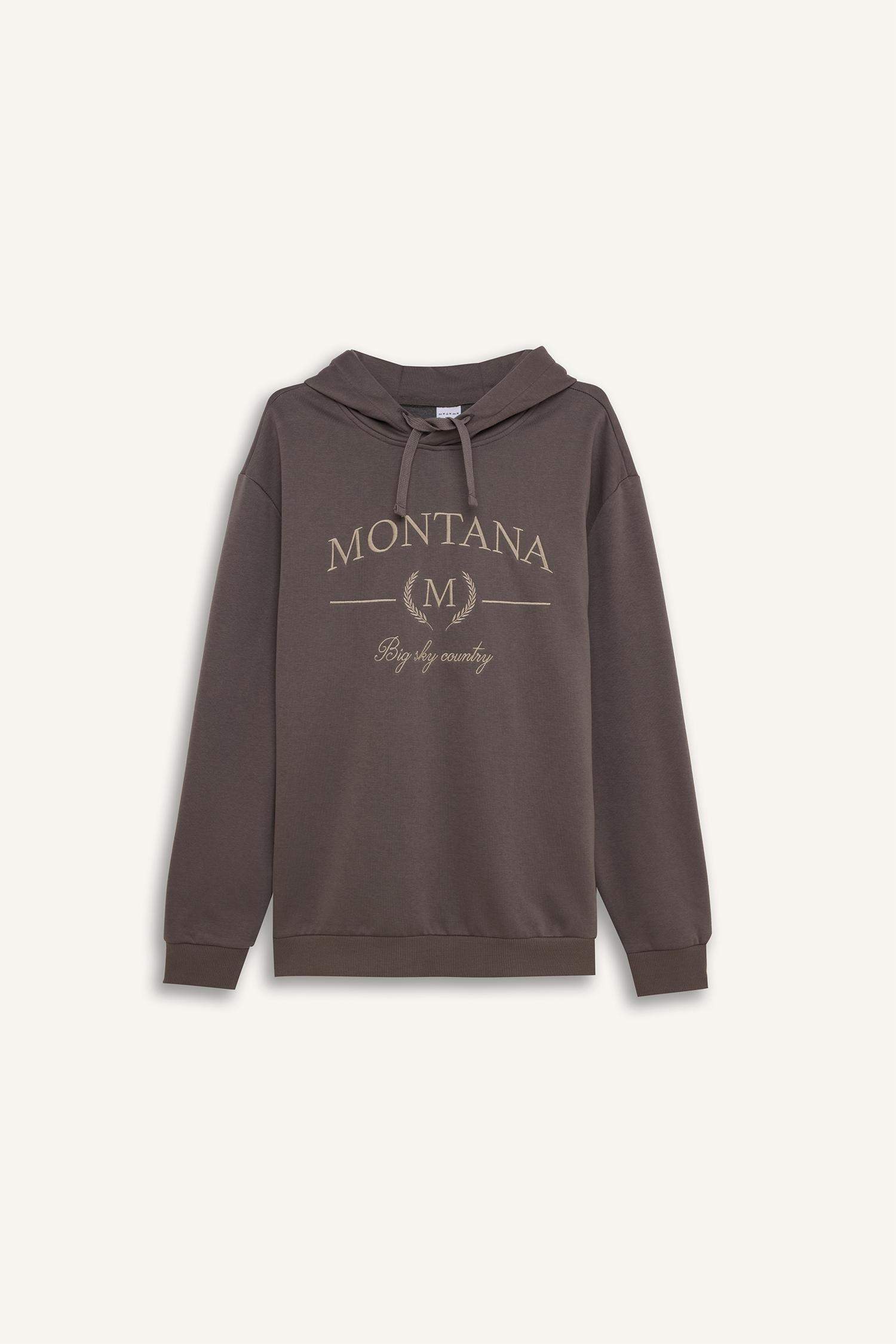 سويت شيرت قصة مريحة بغطاء للرأس