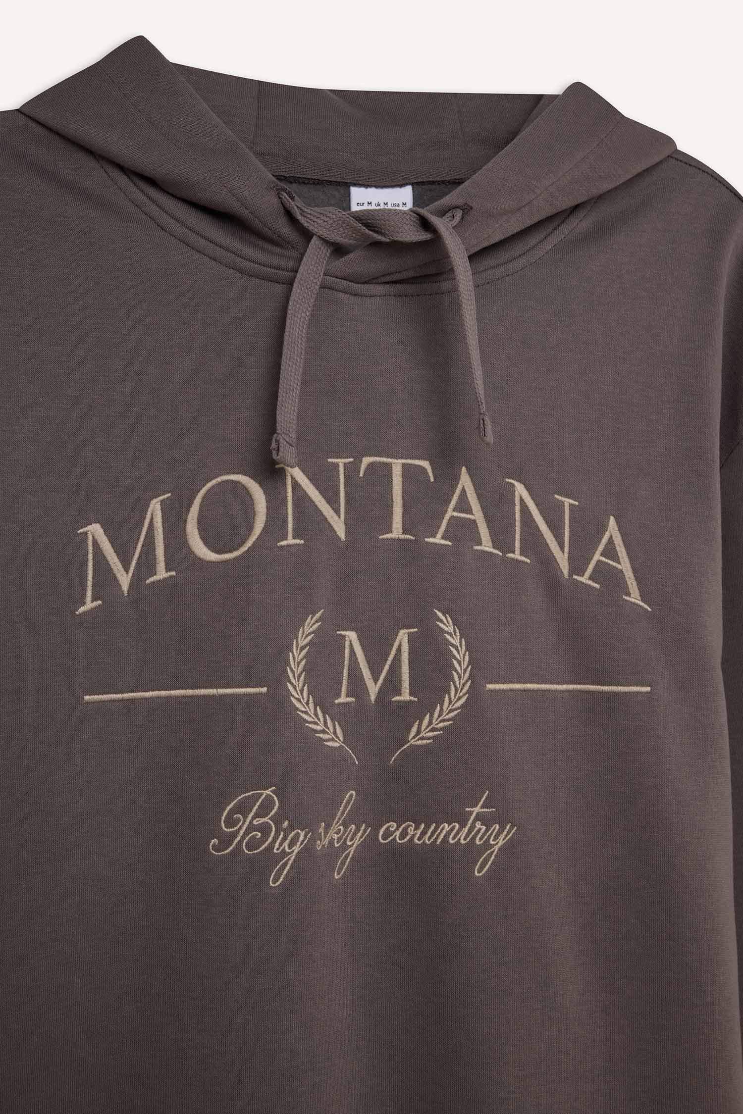 سويت شيرت قصة مريحة بغطاء للرأس