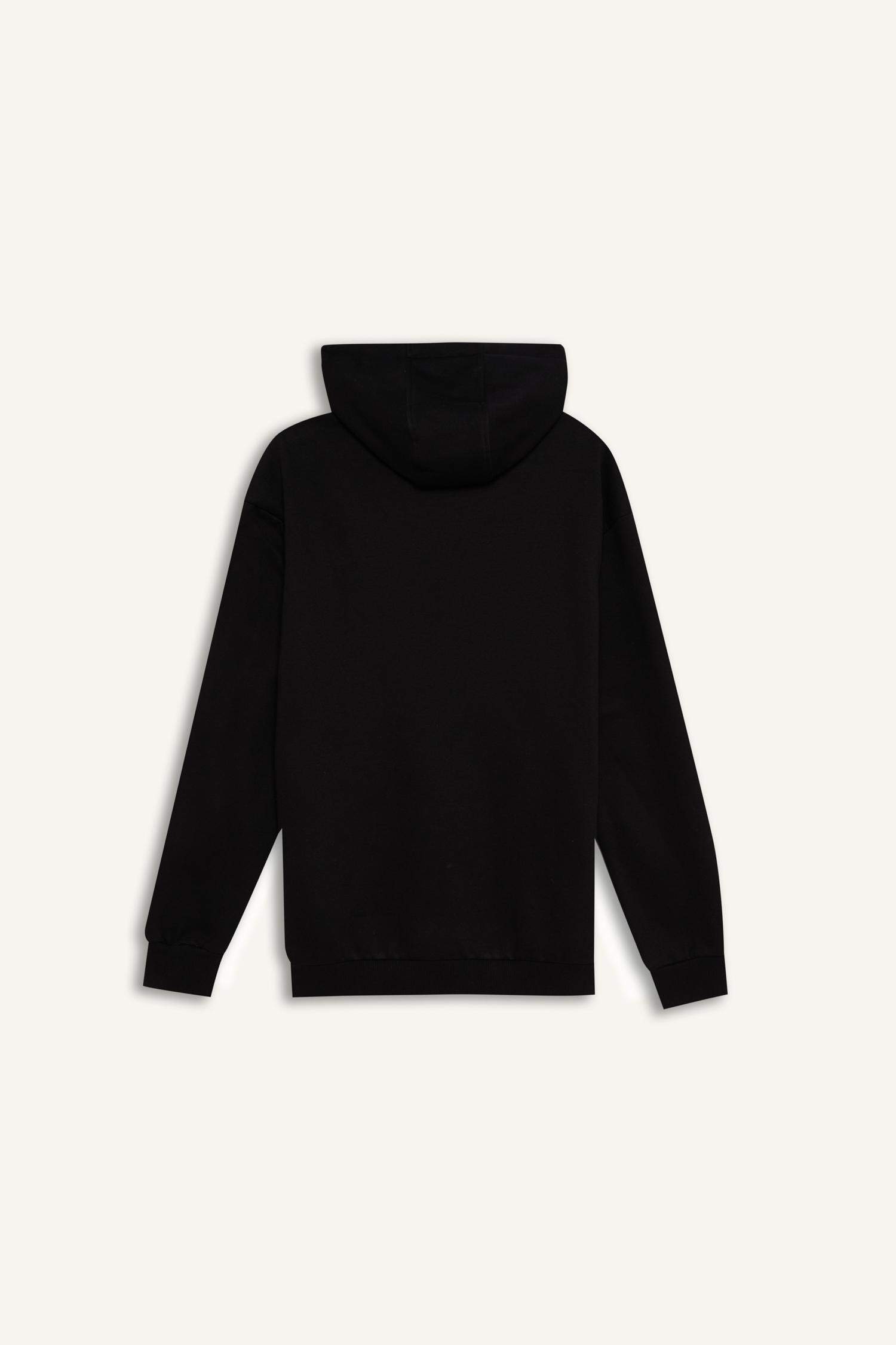 سويت شيرت قصة مريحة بغطاء للرأس